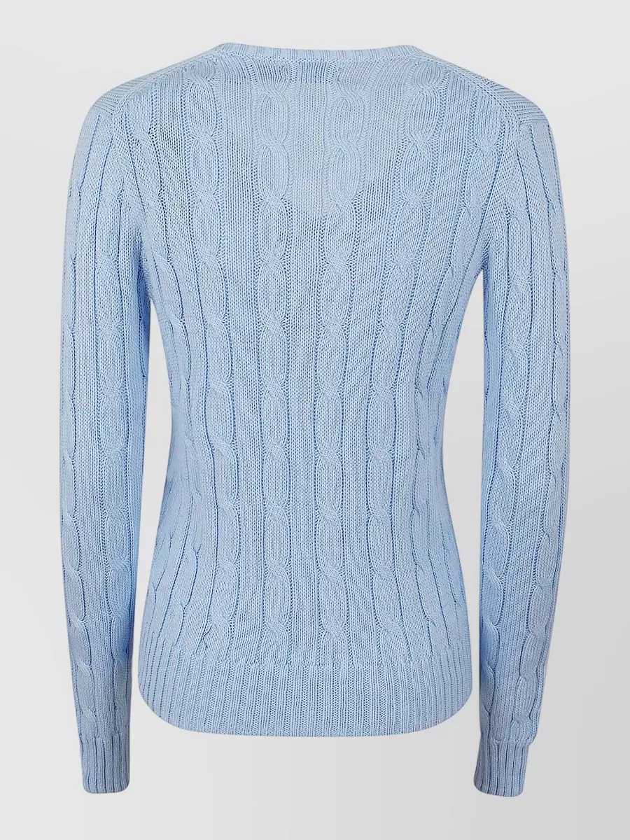 Polo Ralph Lauren Cable-Knit V-Neck Long-Sleeve Sweater