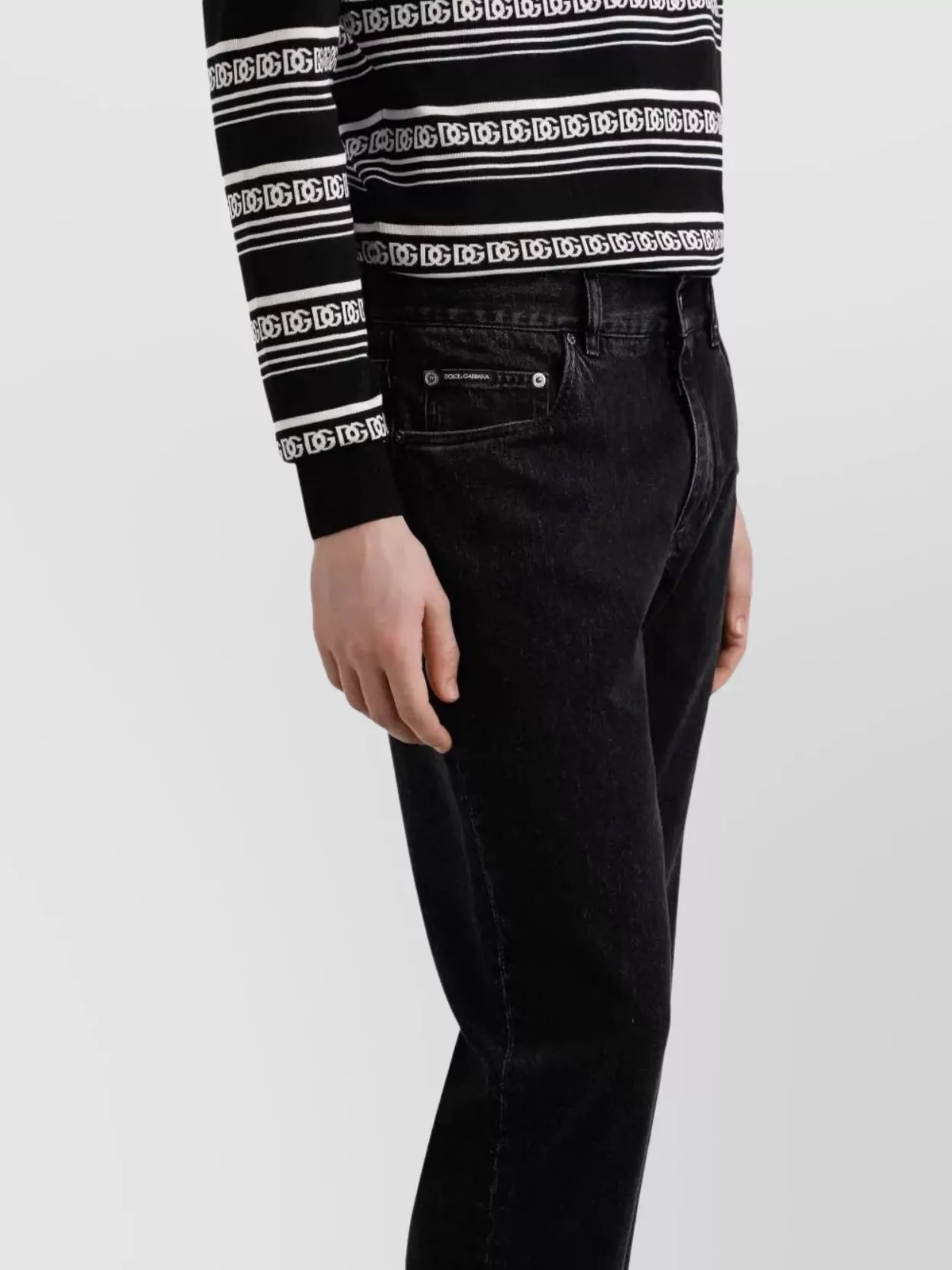 Dolce&Gabbana Denim Trousers With Back Patch Pocket