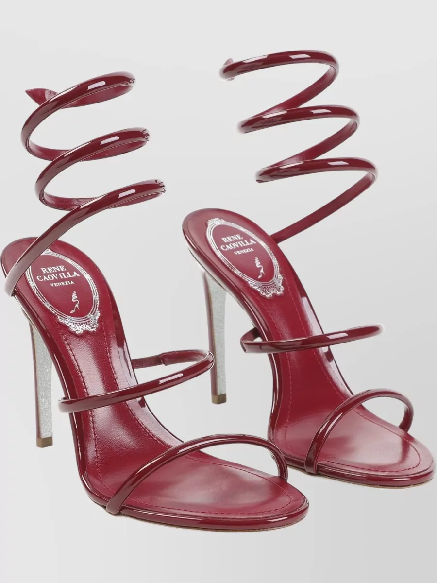 Rene Caovilla Patent Leather Crystal-Embellished Sandals