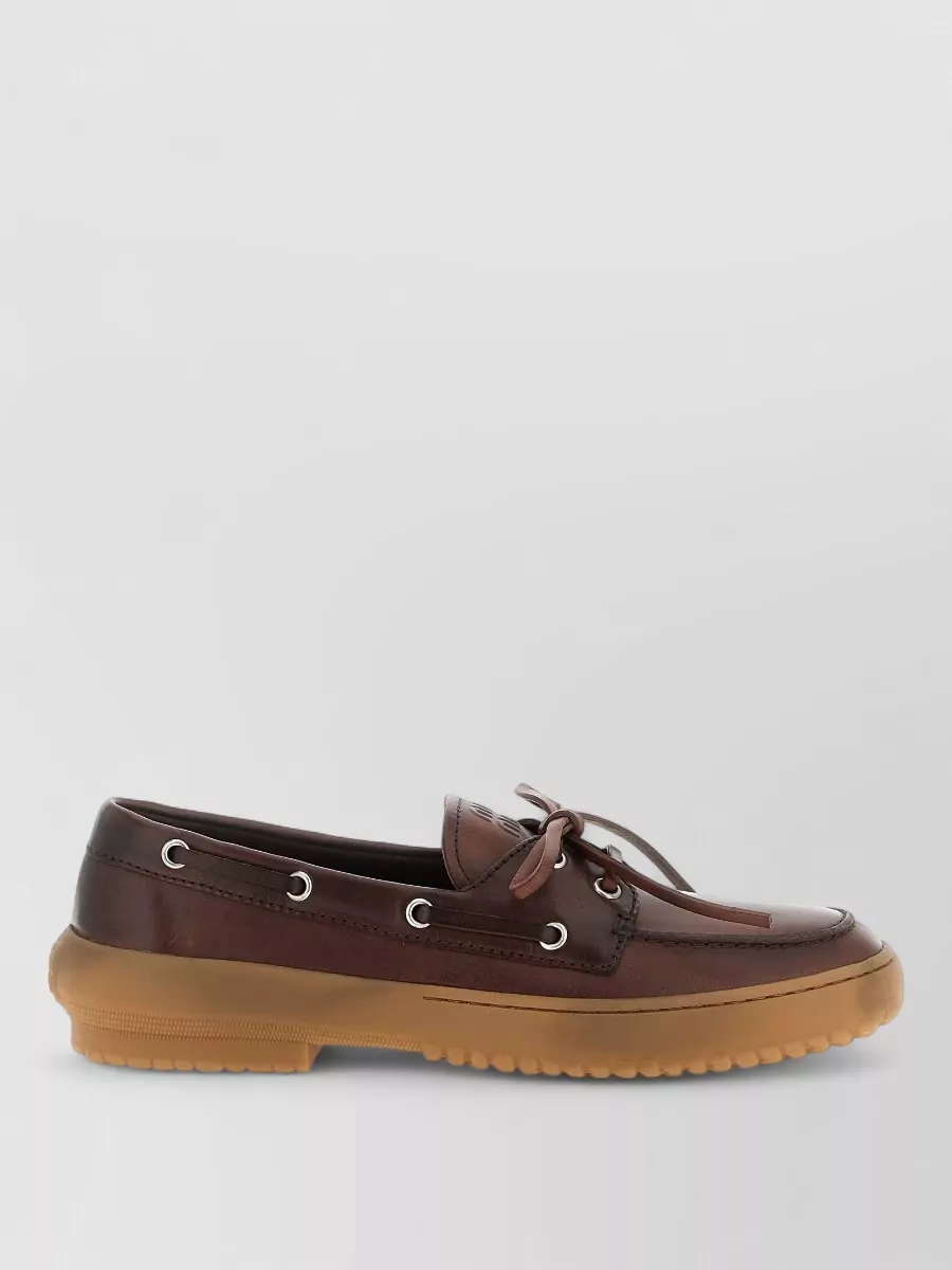 Miu Miu leather lace-up loafers