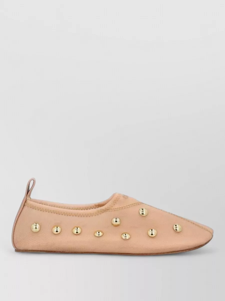 Chloé Rita Studded Ballet Flats Pull Tab