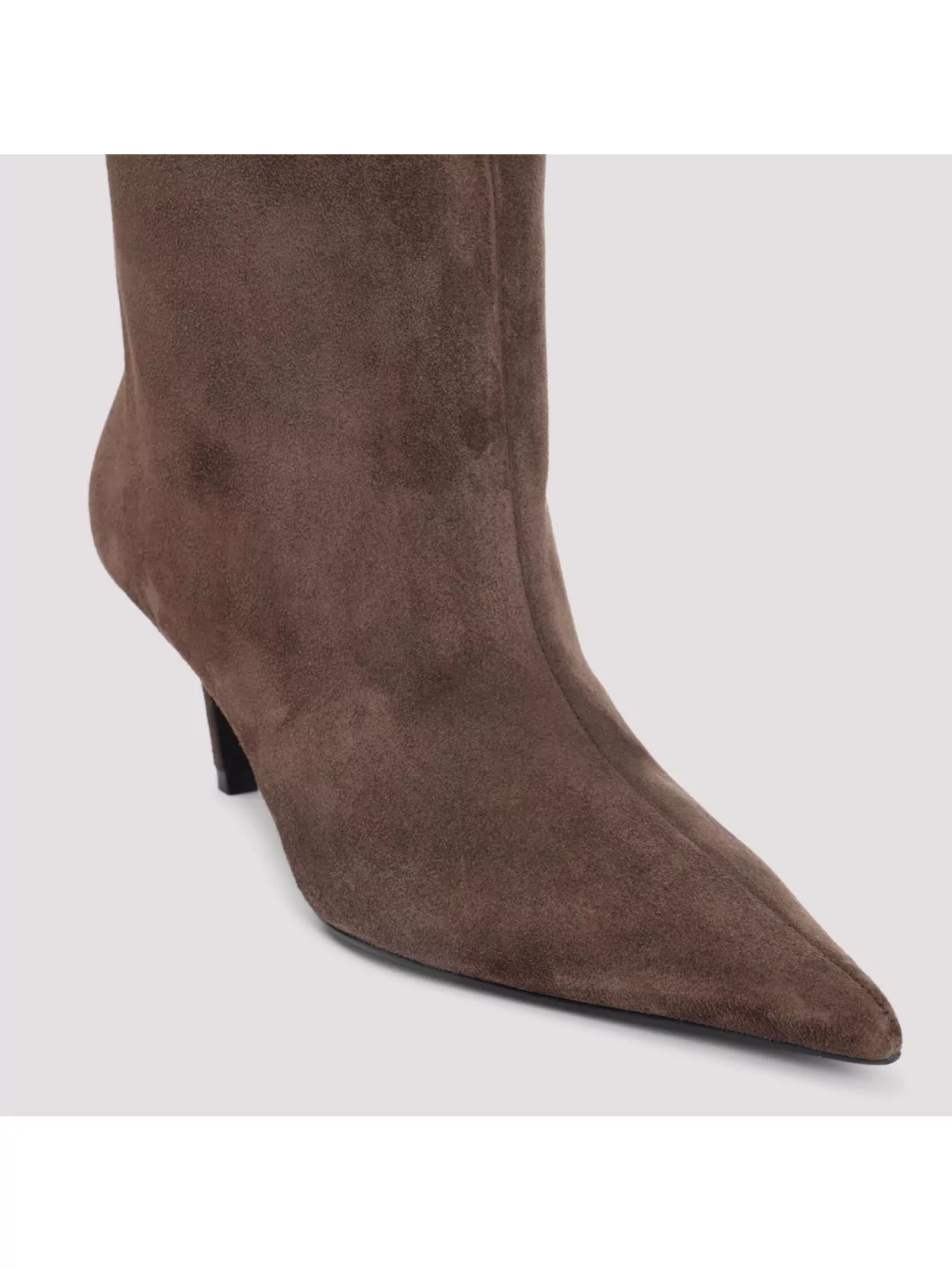 Amina Muaddi Fiona Mid-Calf Suede Cone Heel Boots