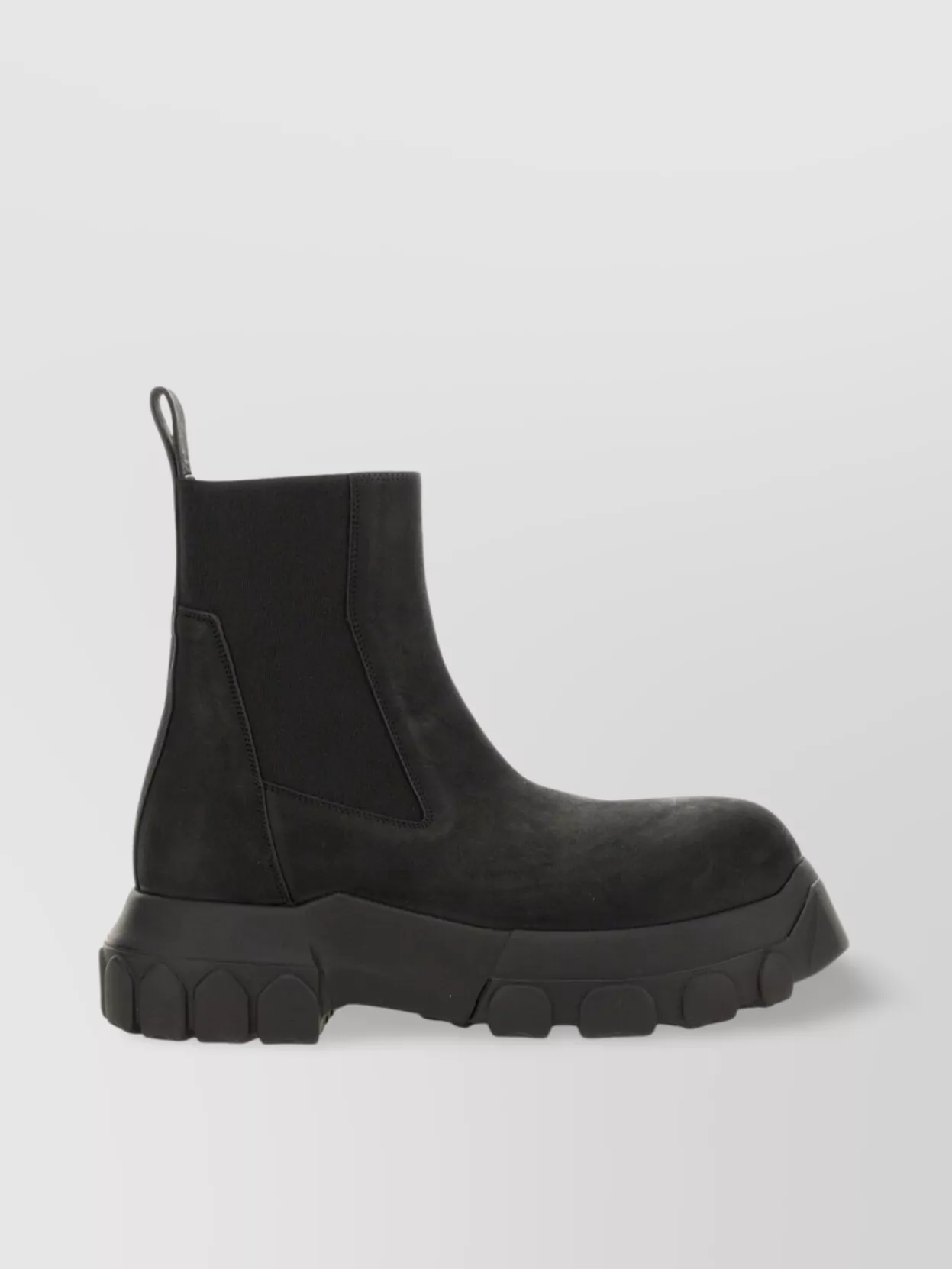 Rick Owens Chunky Sole Ankle Length Leather Boots
