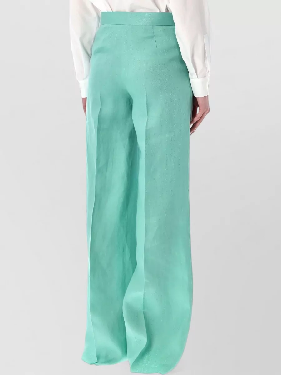 Max Mara Linen High-Rise Wide-Leg Trousers