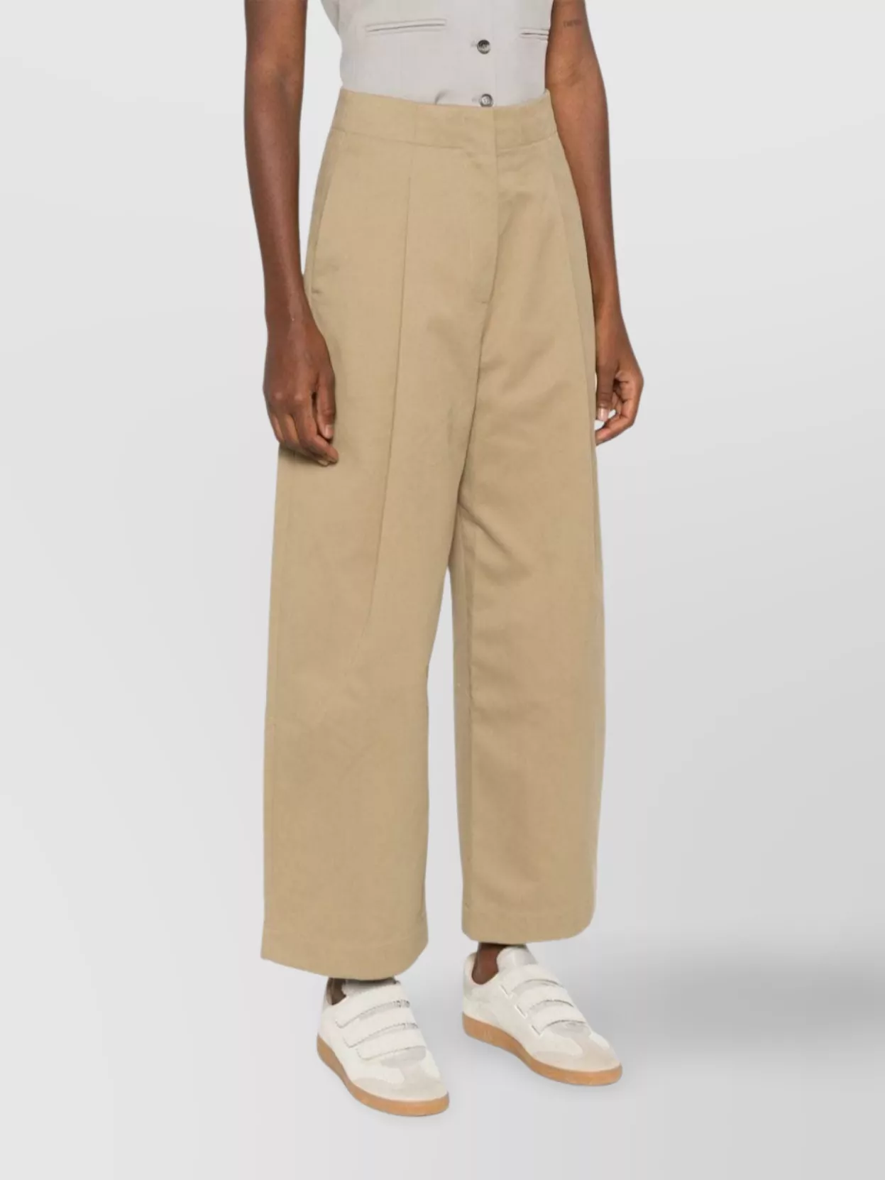 Studio Nicholson High-waist Cotton Twill Wide-leg Trousers In Multi