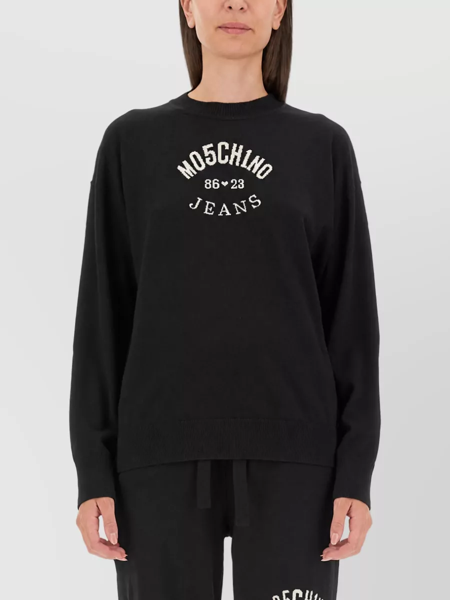Moschino Wool Logo-Print Jersey Top