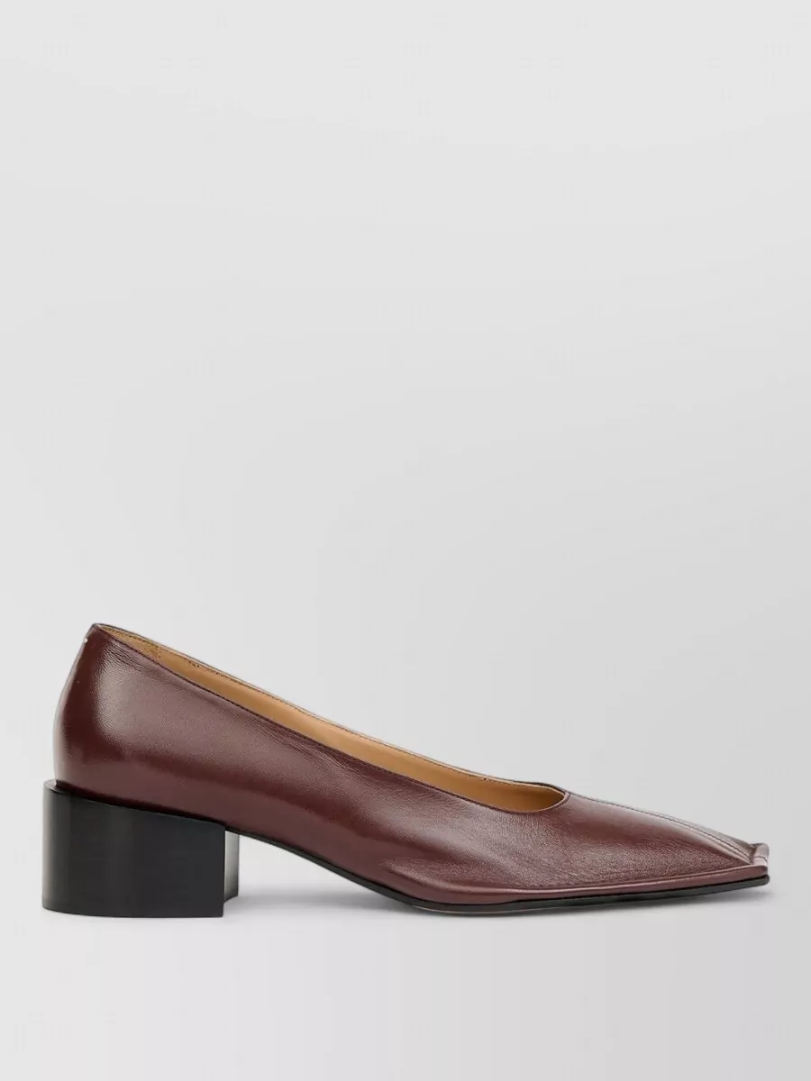 Maison Margiela Leather Square-Toe Pumps