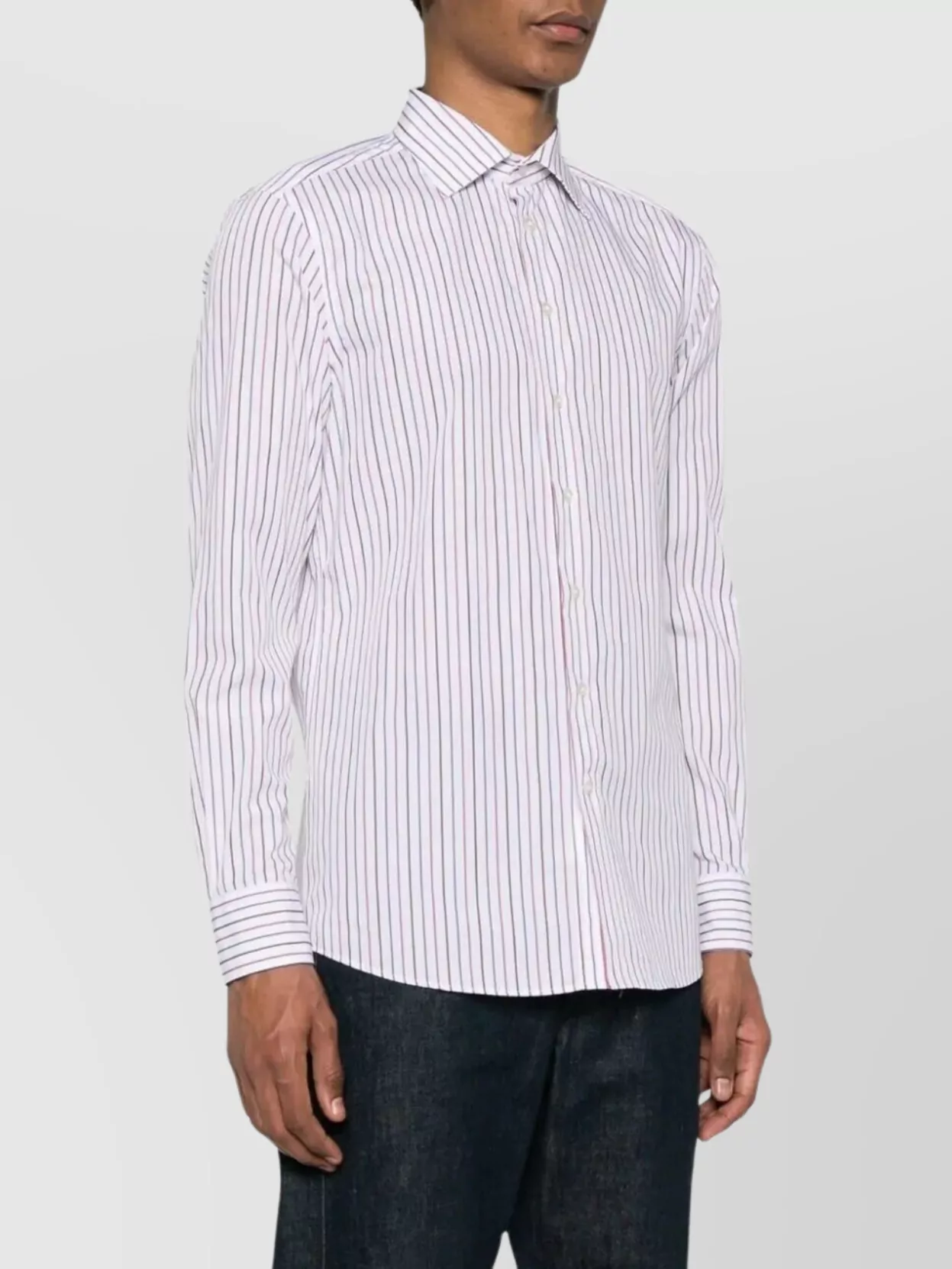 Etro Striped Long Sleeve Button-Down Collar Shirt