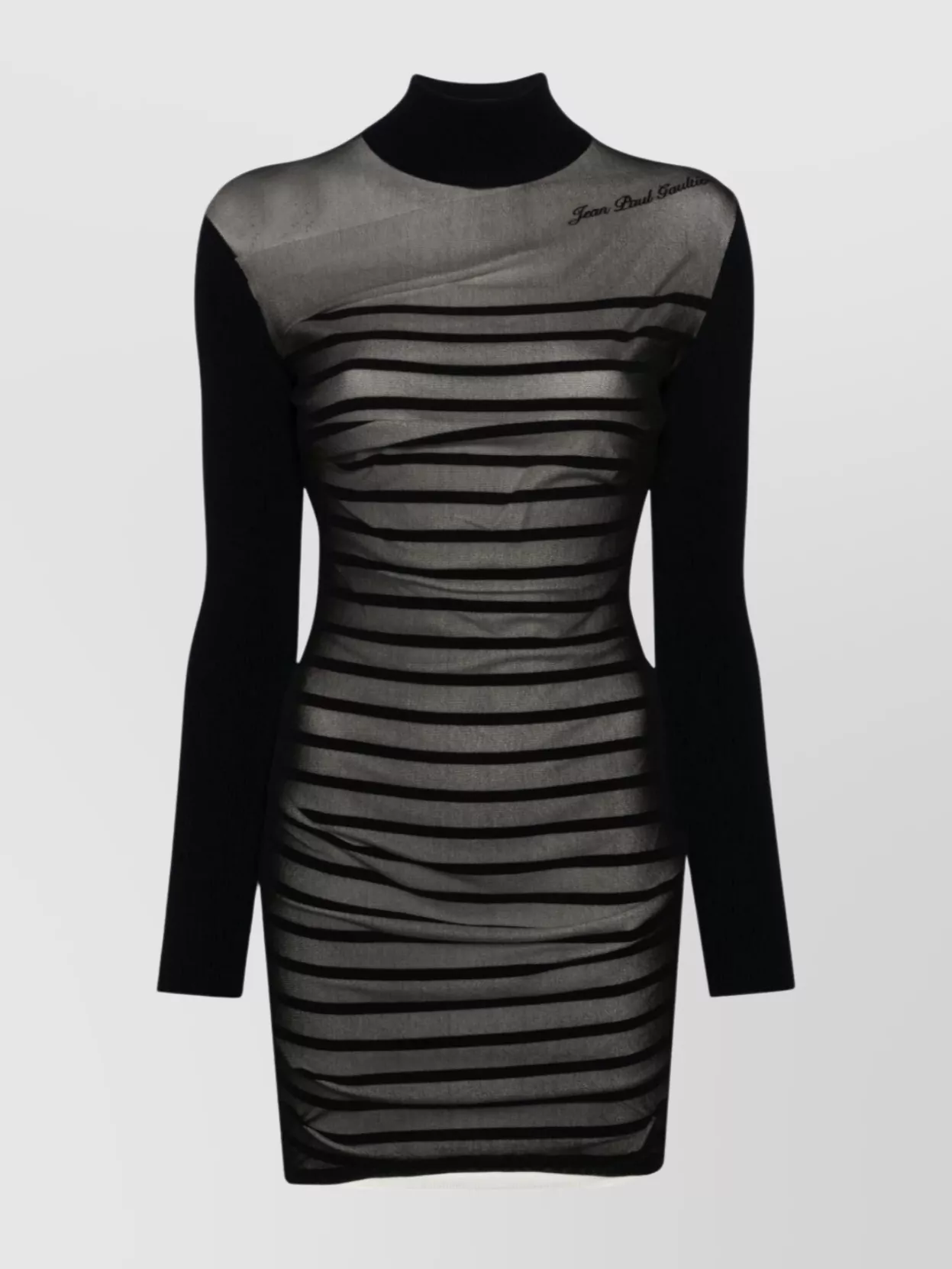 Jean Paul Gaultier Striped Mesh Layer Short Dress