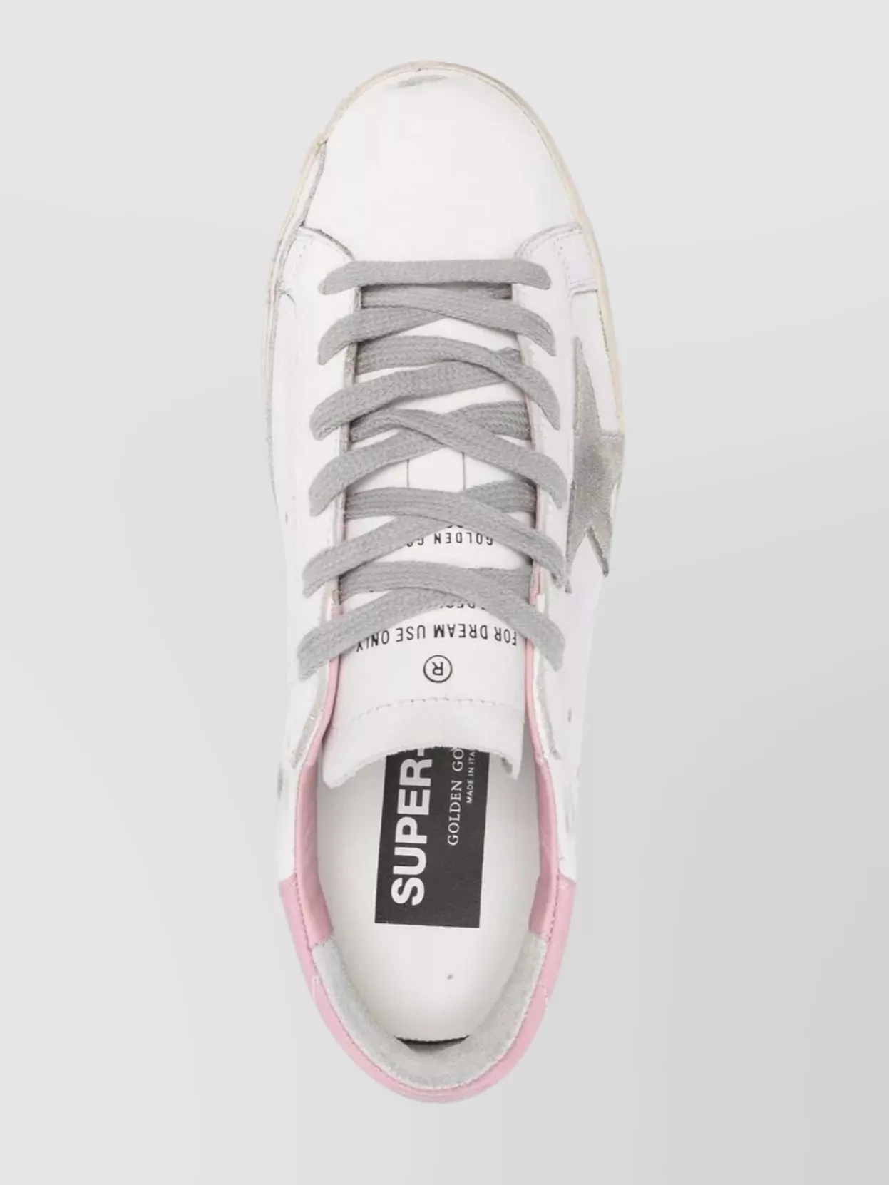 Golden Goose Super-star Sneakers In Nappa Leather With Suede Star And Pink Leather Heel Tab Shoes