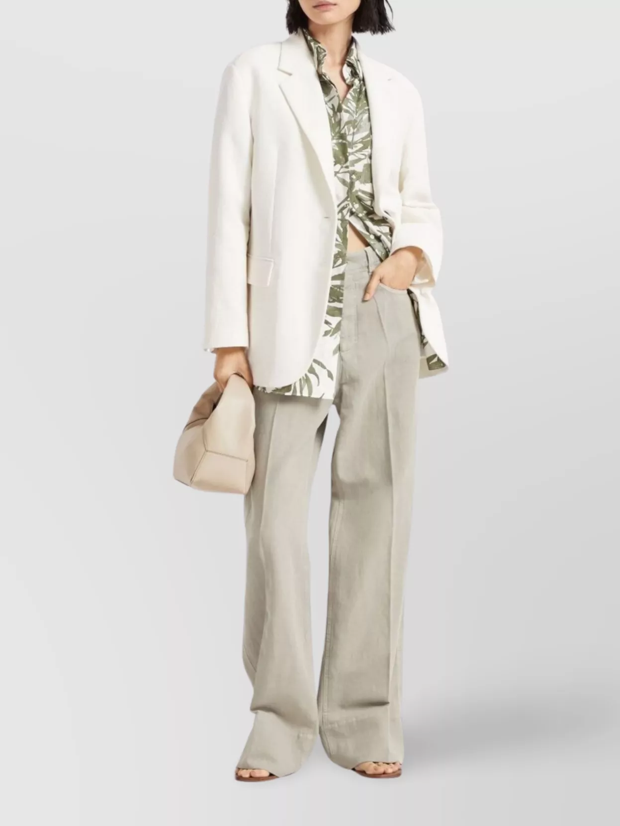 Brunello Cucinelli Leaf Print Cotton Shirt