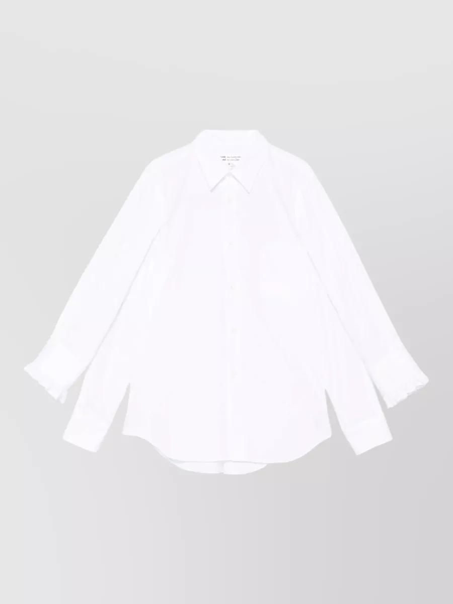 Comme Comme Cotton Shirt Long Sleeves Ruffled Cuffs Pocket