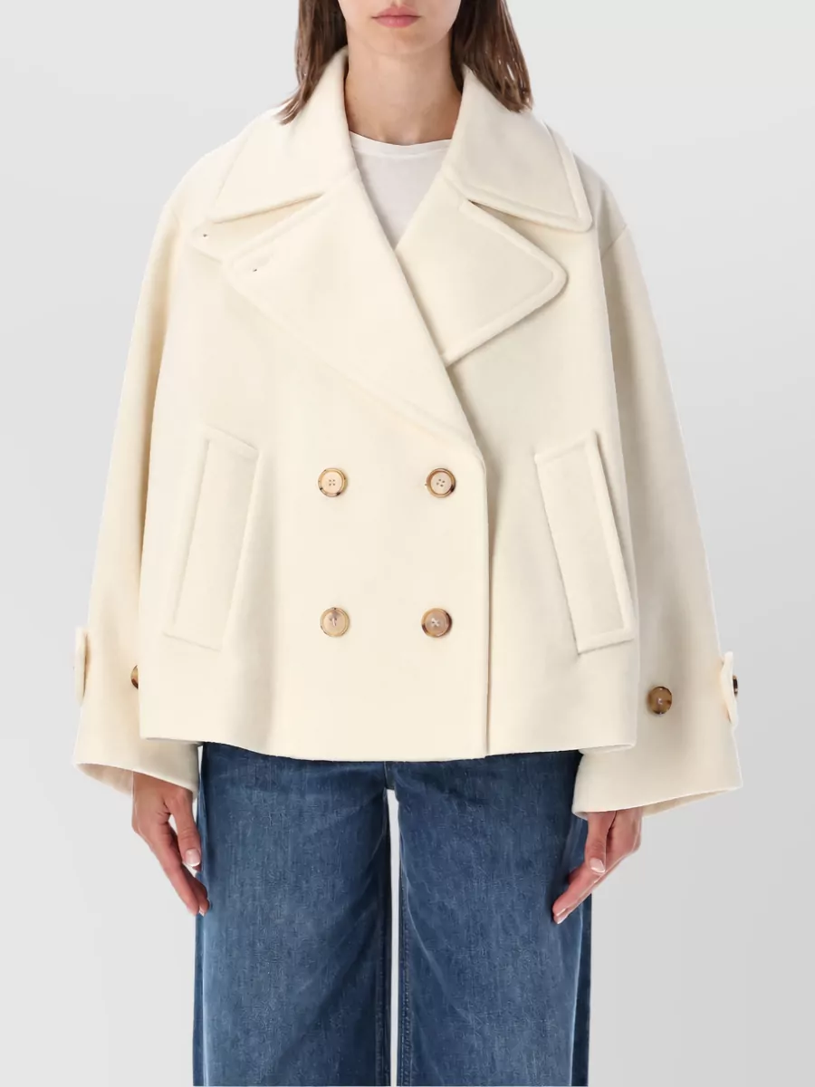 Chloé wool oversized short double breasted coat