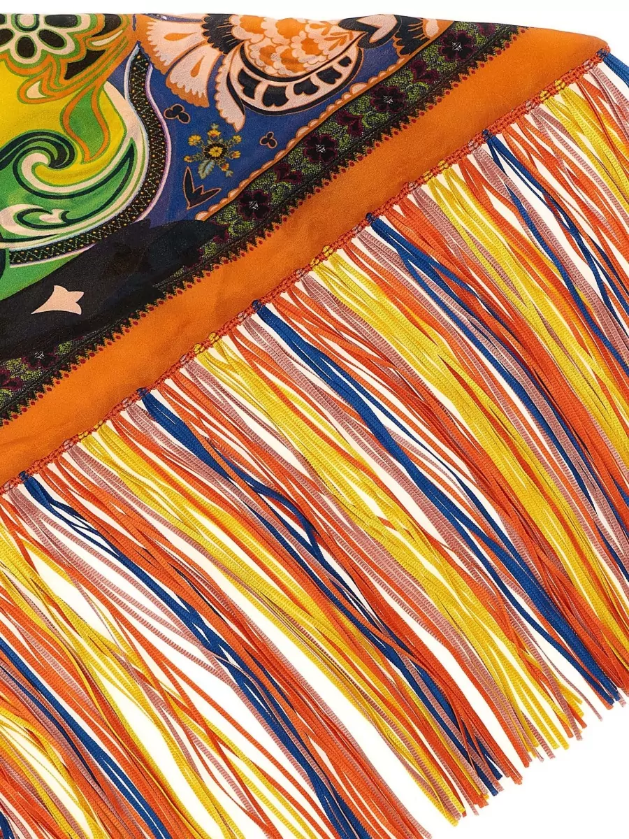 Etro Silk Floral-Jacquard Fringed Scarf