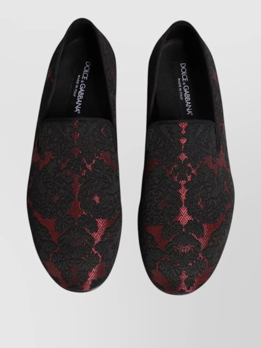 Dolce&Gabbana Leather Jacquard Slippers