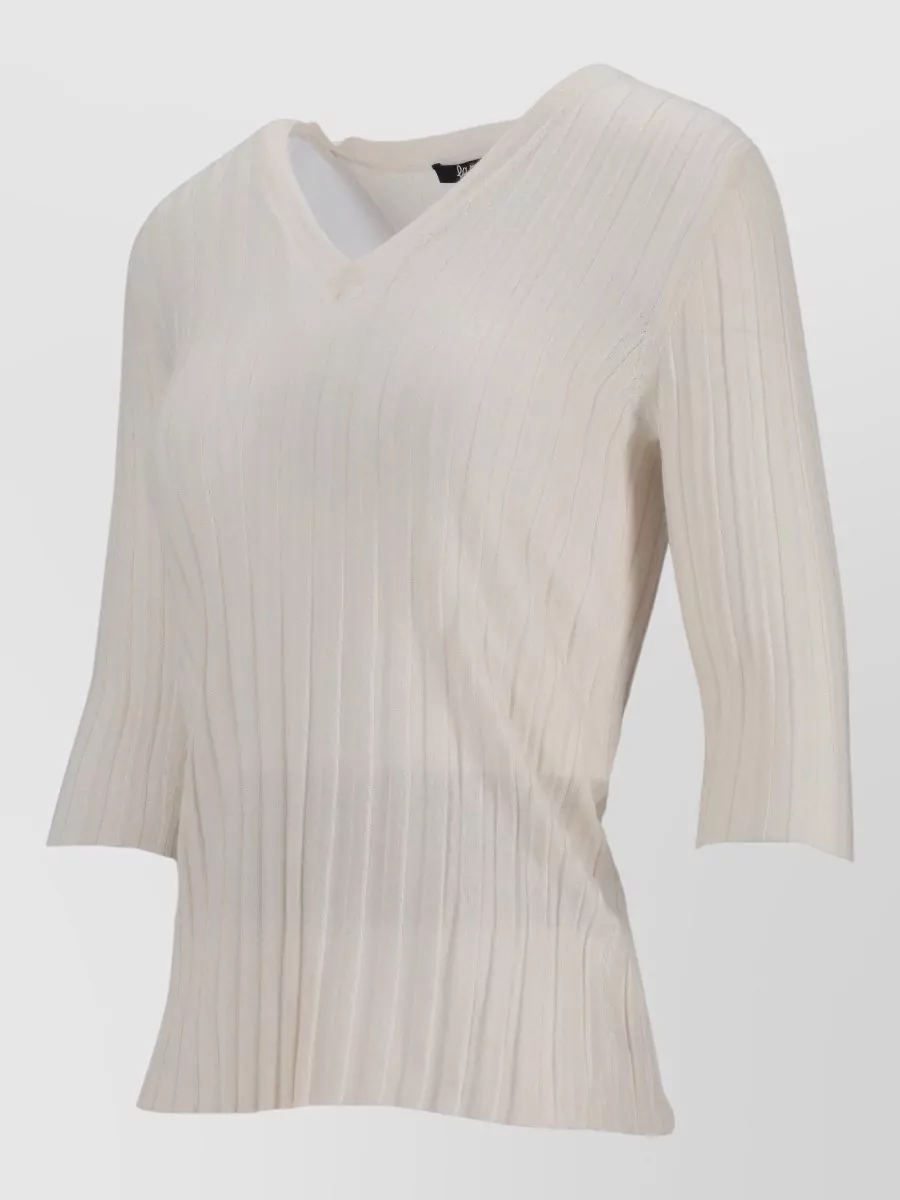 La Rose Cashmere Silk V-Neck Knitted Top