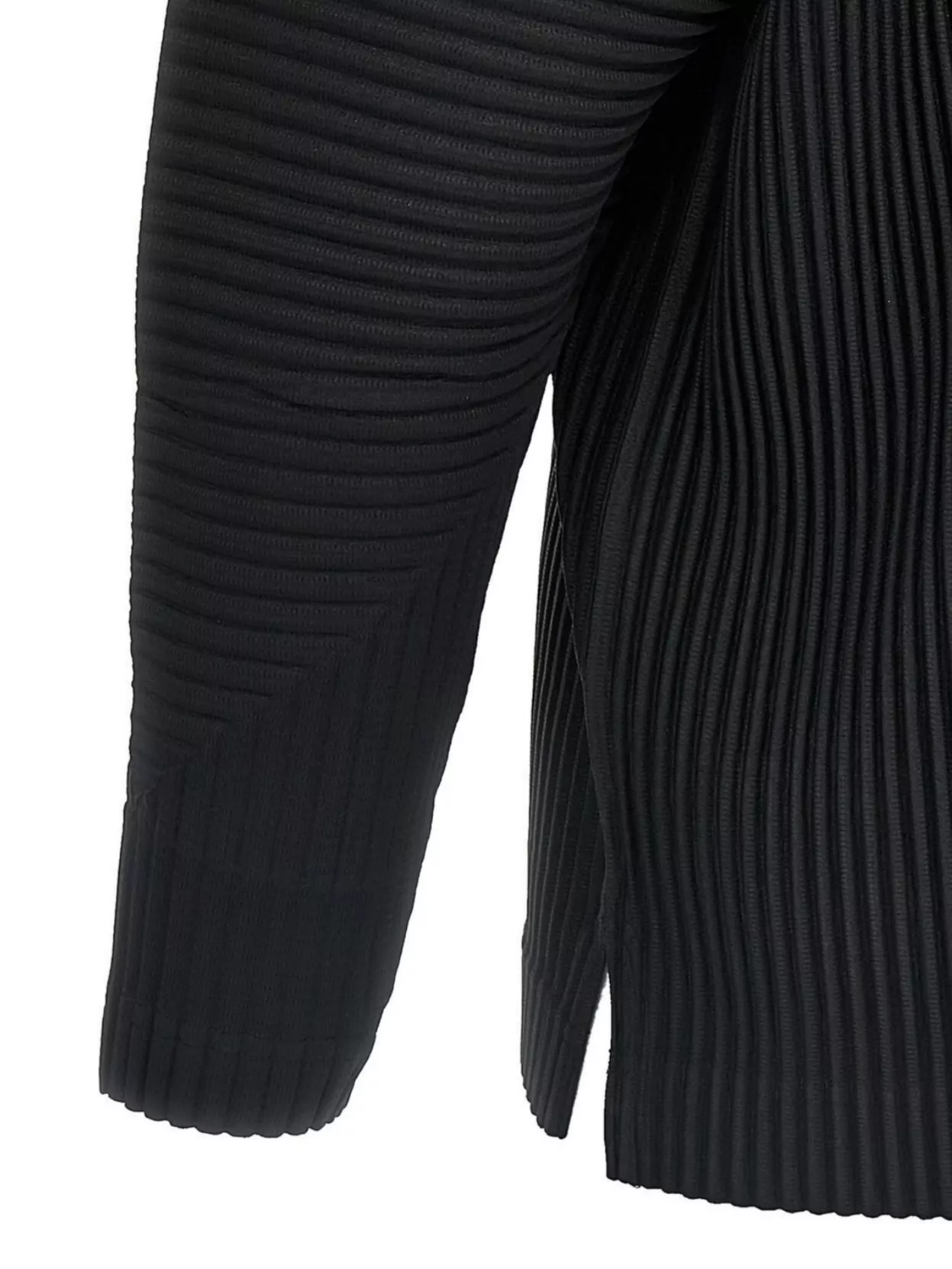 Homme Plisse Issey Miyake Crew Neck Sweater With Pleated Texture And Ribbed Cuffs