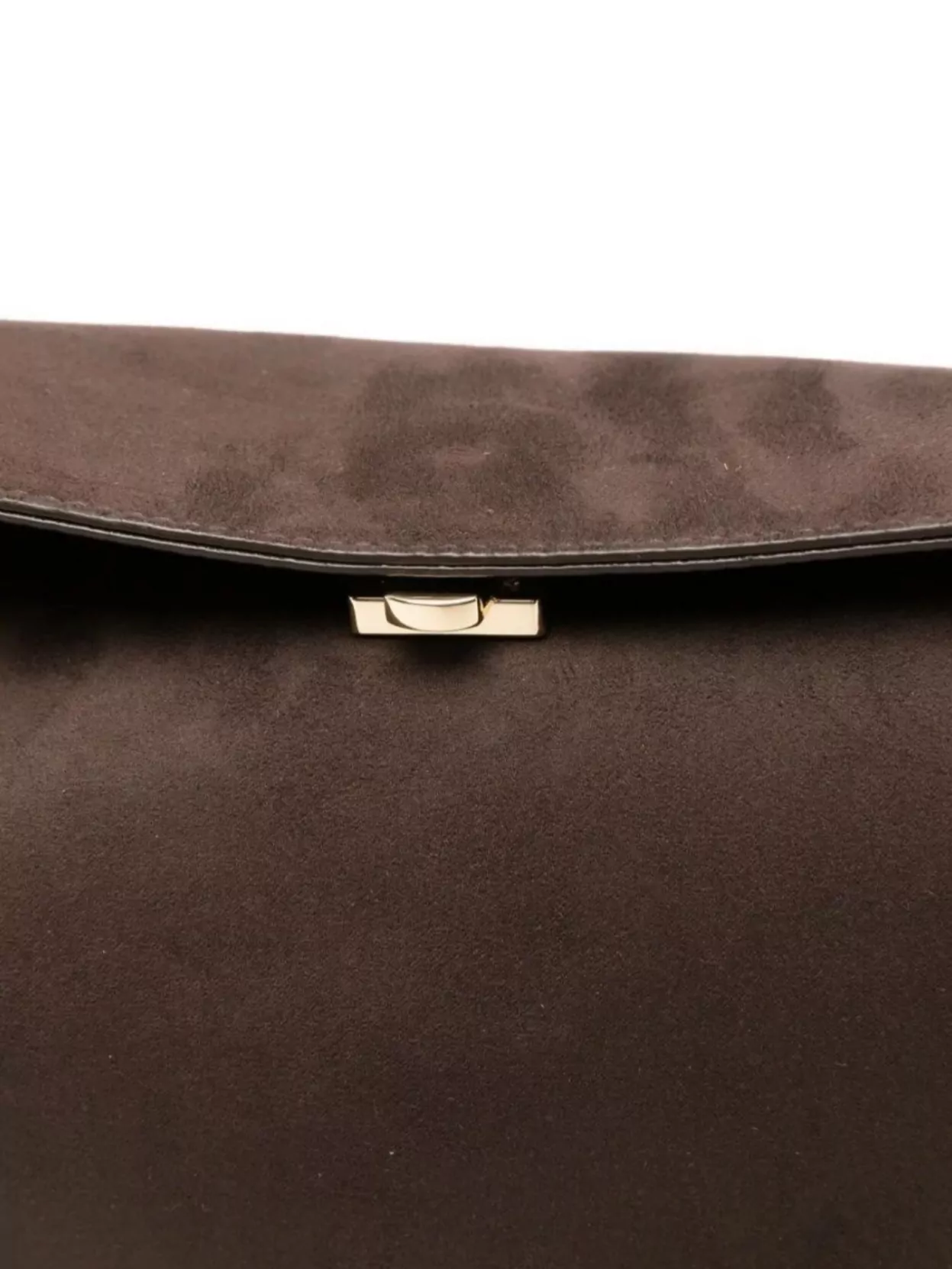 Themoirè Suede Shoulder Bag Gold-tone Hardware