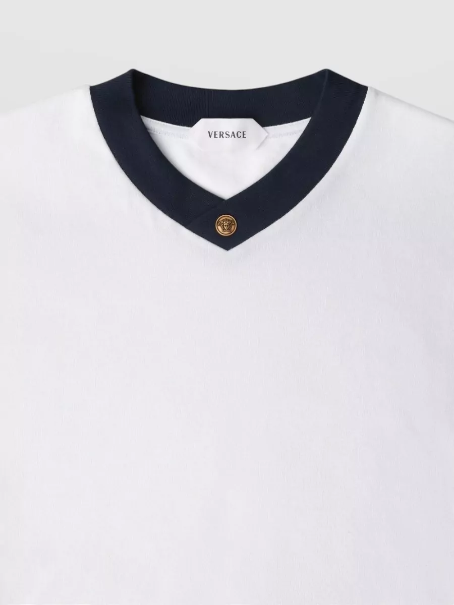 Versace Cotton Slim-Fit V-Neck Short-Sleeve T-Shirt