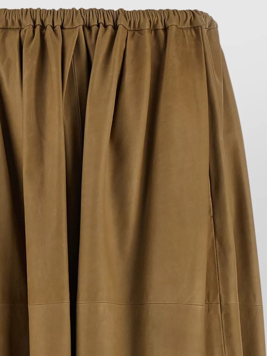 Auralee Leather Pleated Skirt