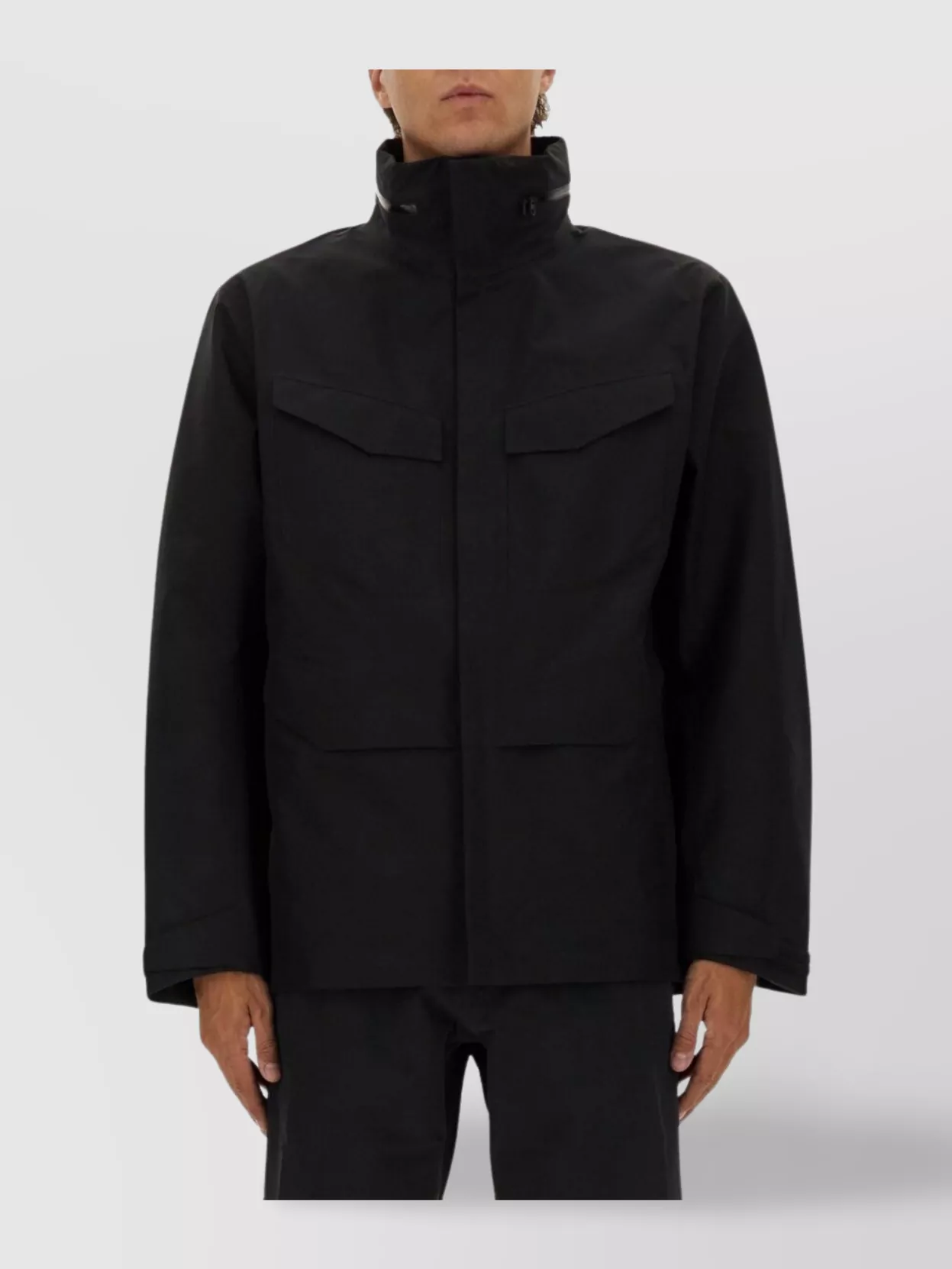 Veilance High Collar Long Sleeve Jacket With Pockets