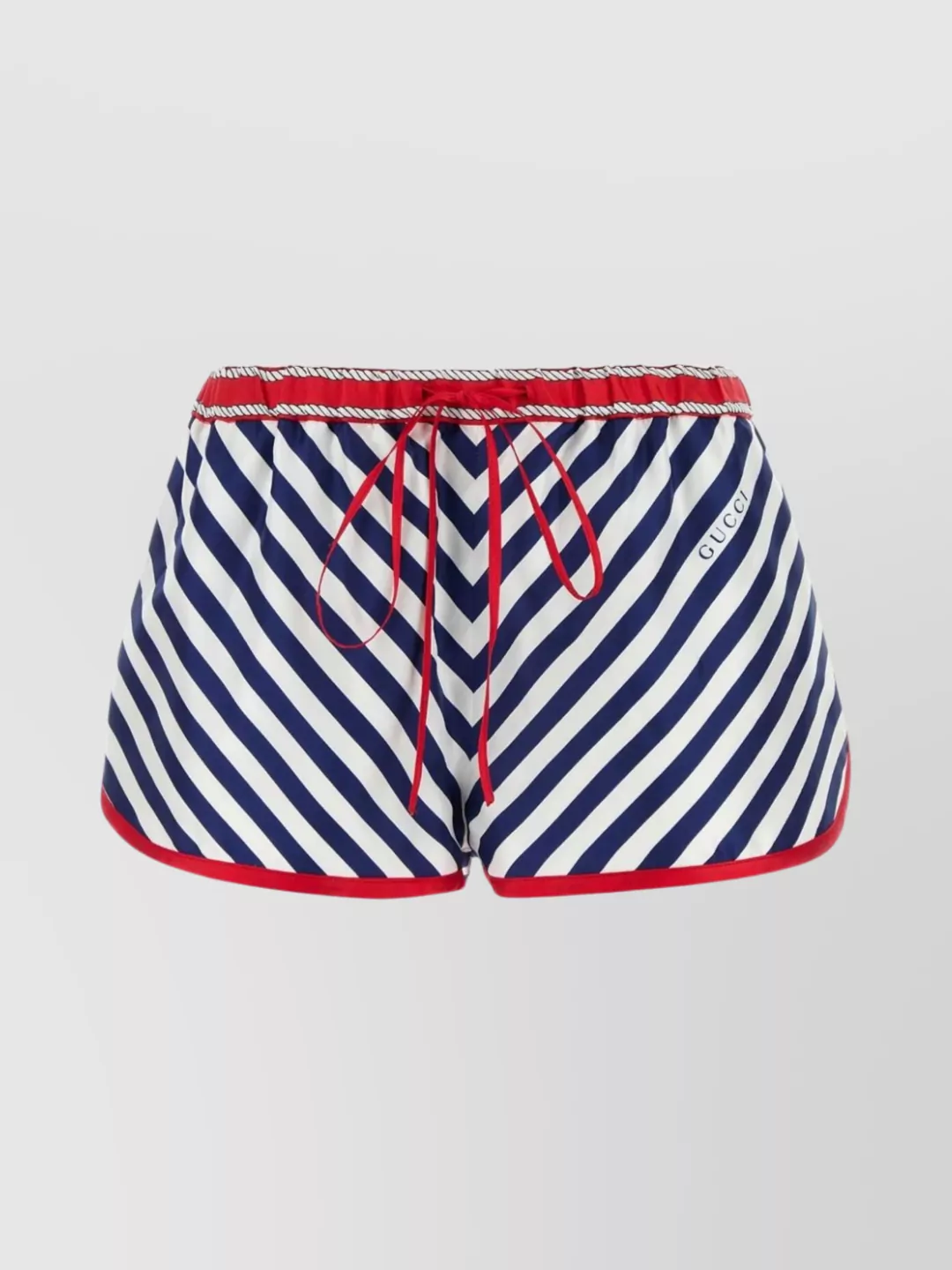 Gucci Silk Shorts With Striped Pattern And Trim In Multi