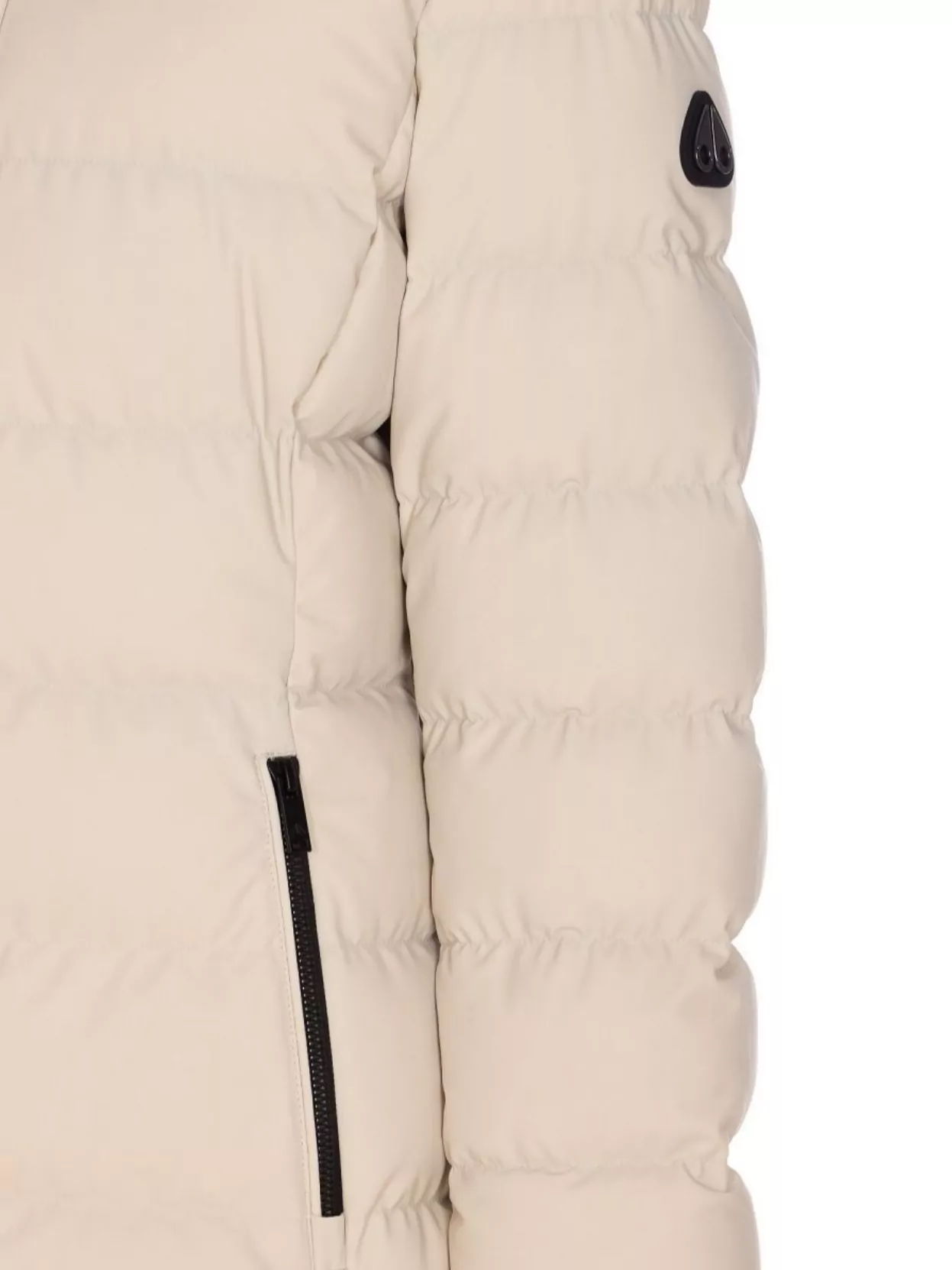 Moose Knuckles Hooded Padded Quilted Jacket With Removable Fur In Metallic