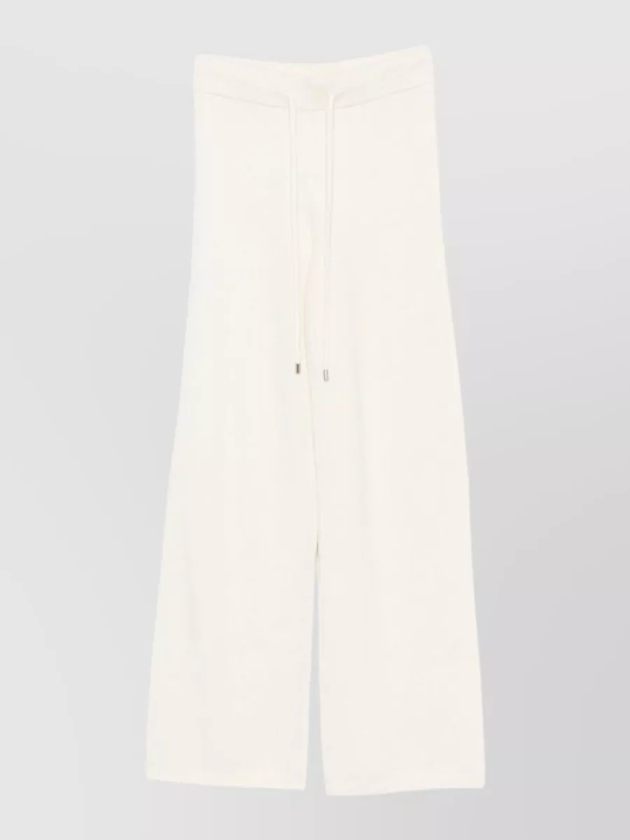 Ermanno Firenze Fine-Knit Wool Wide-Leg Trousers