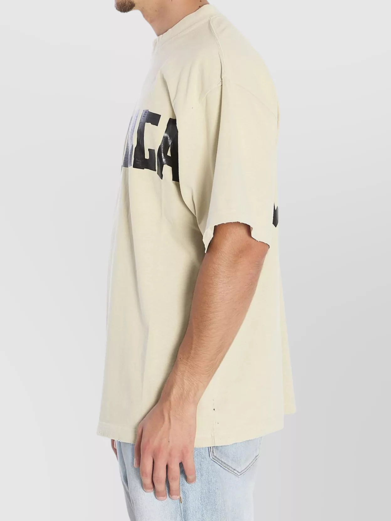 Balenciaga Graphic Print Crew Neck T-shirt In Brown