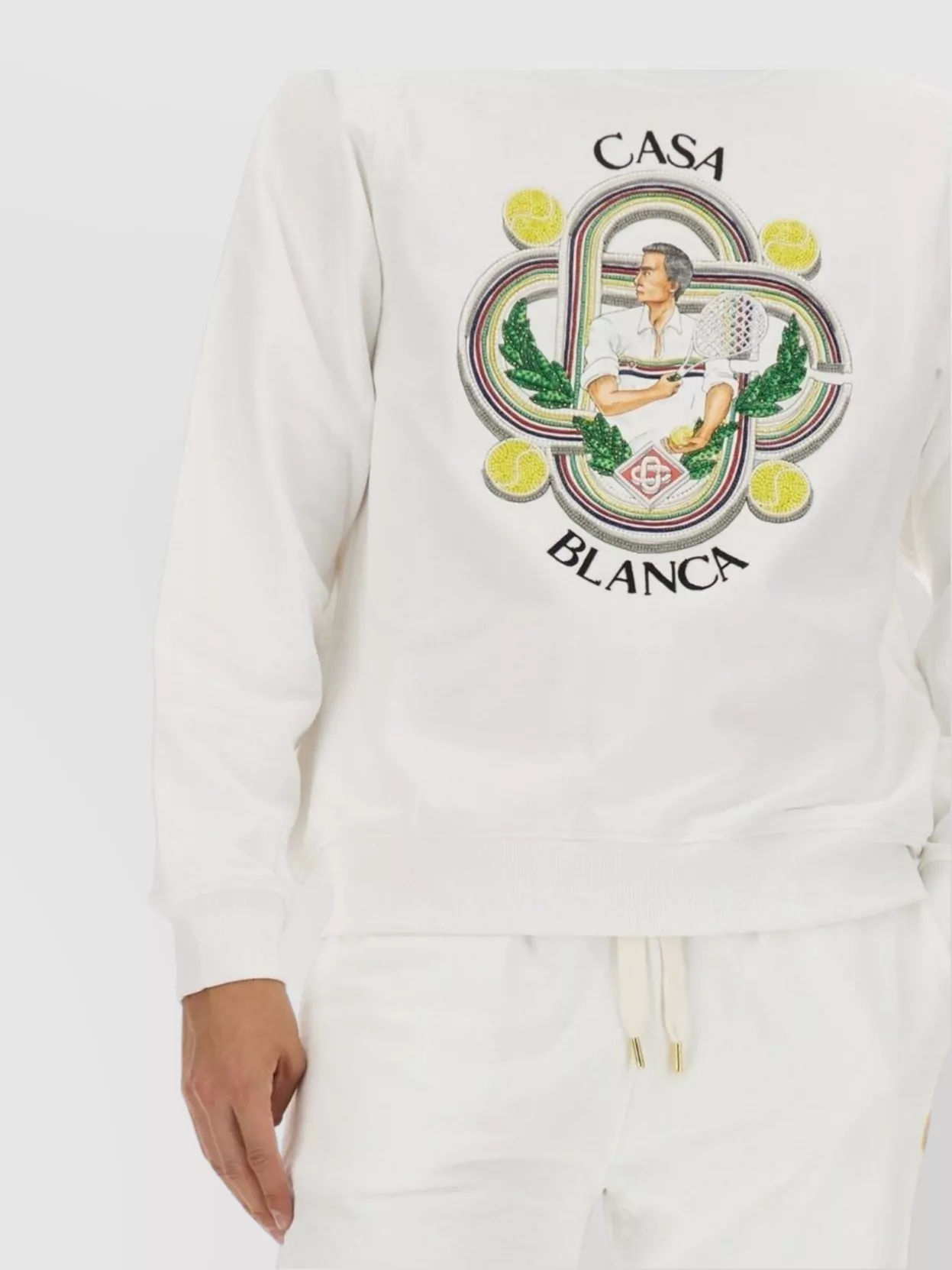 Casablanca Le Joueur Beaded Cotton Sweatshirt