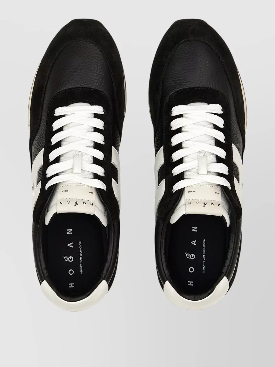 Hogan Sneakers Contrast Sole Round Toe Panels