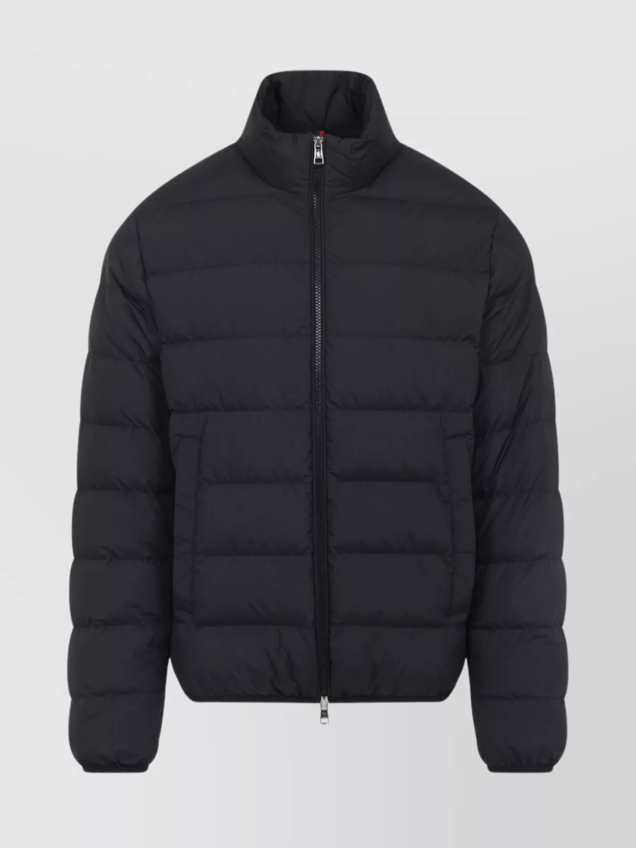 Moncler Quilted Tech Fabric Jacket With Elastic Cuffs In Black