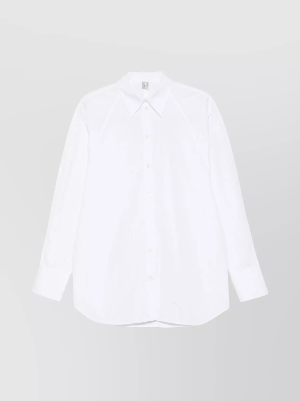Totême Cotton Shirt With Collar And Curved Hem