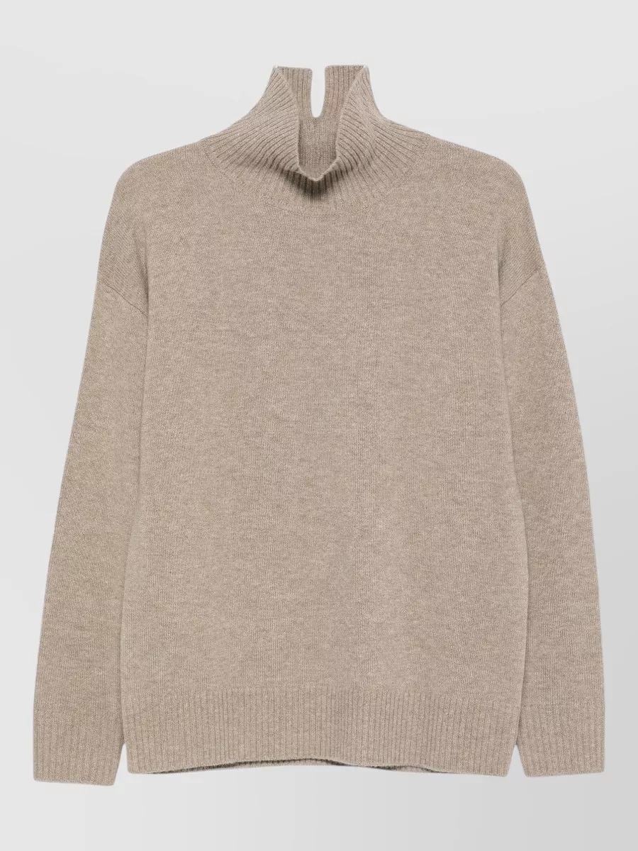 Seventy Venezia wool cashmere ribbed high neck knitted sweater
