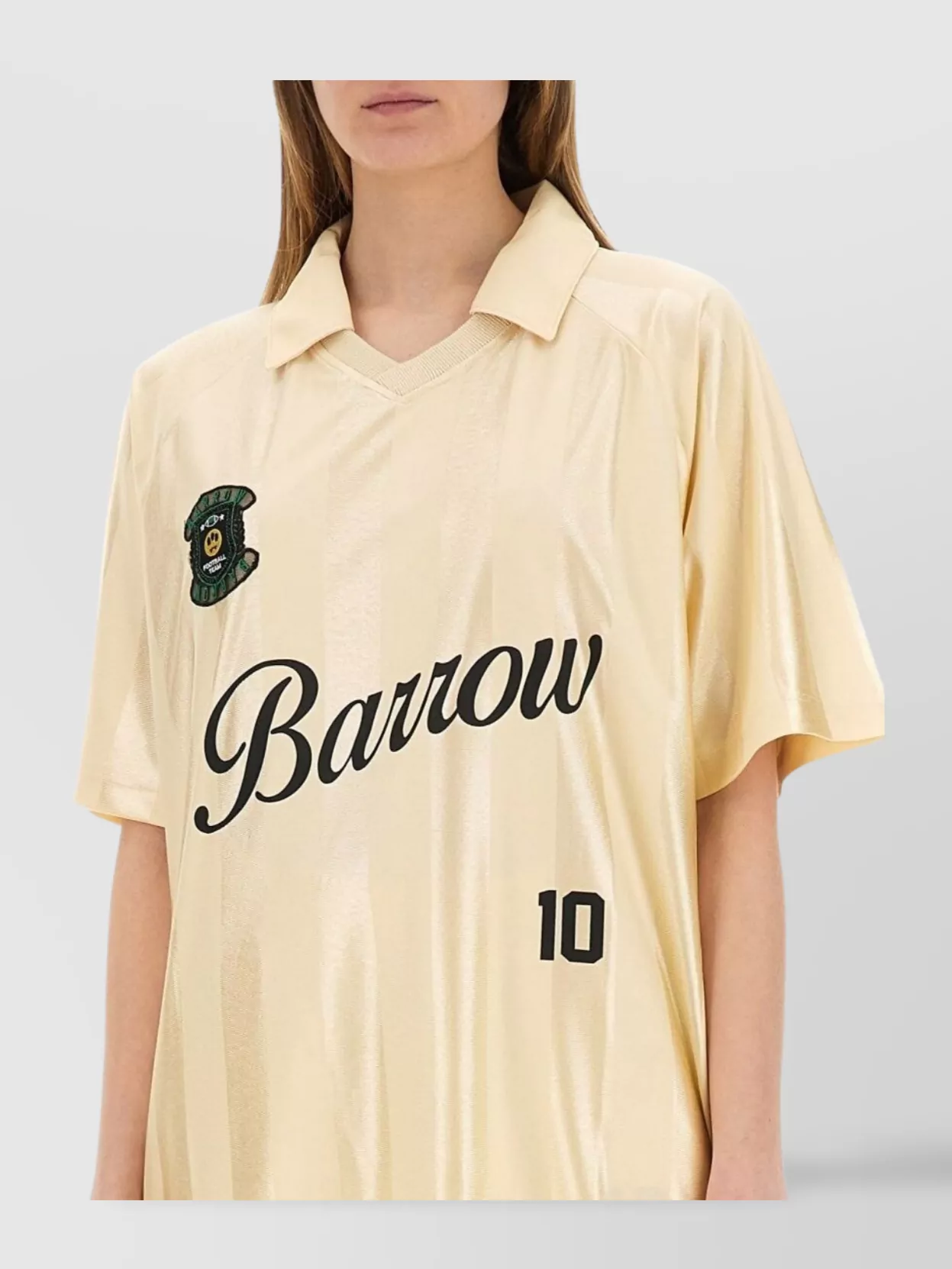 Barrow Shiny Polo Collar Number Detail T-Shirt