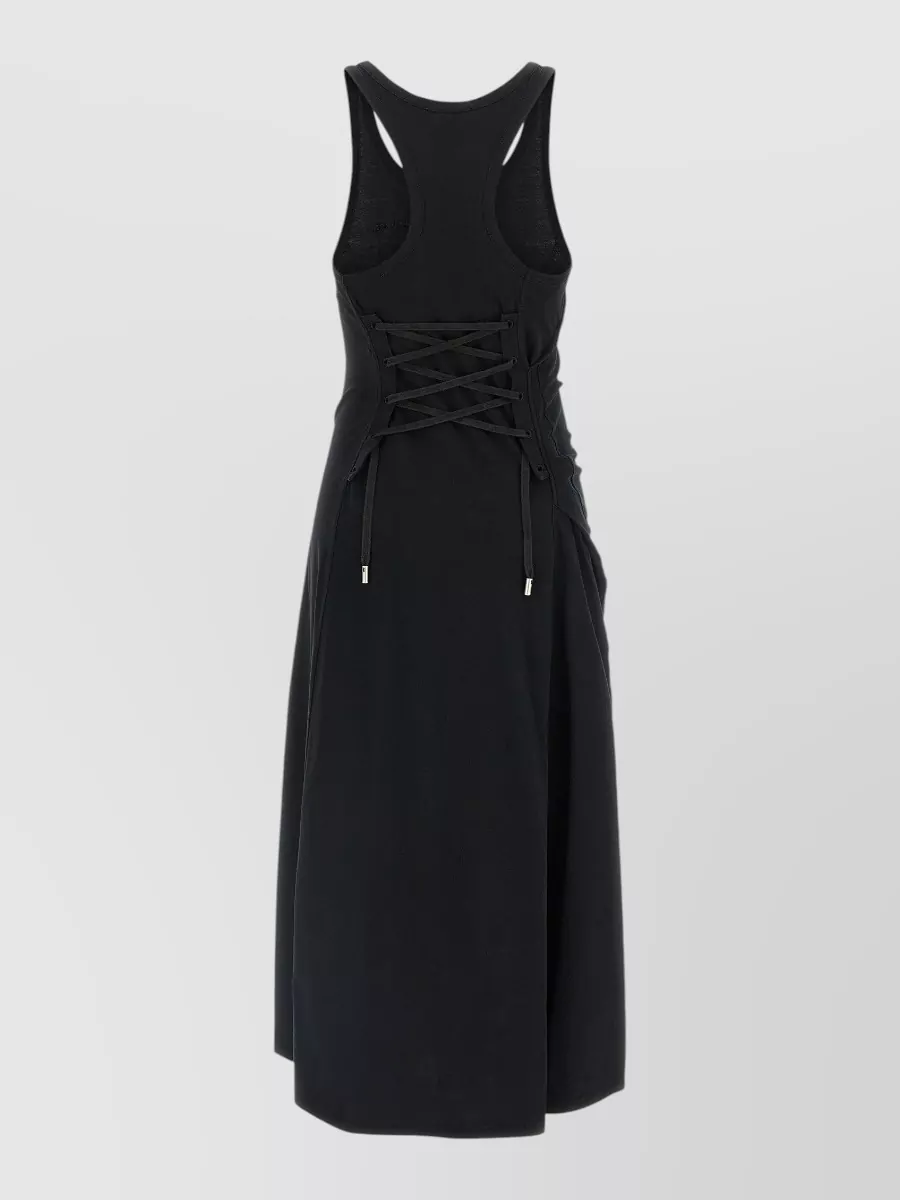 Mc Queen Cotton Sleeveless Corset Midi Dress