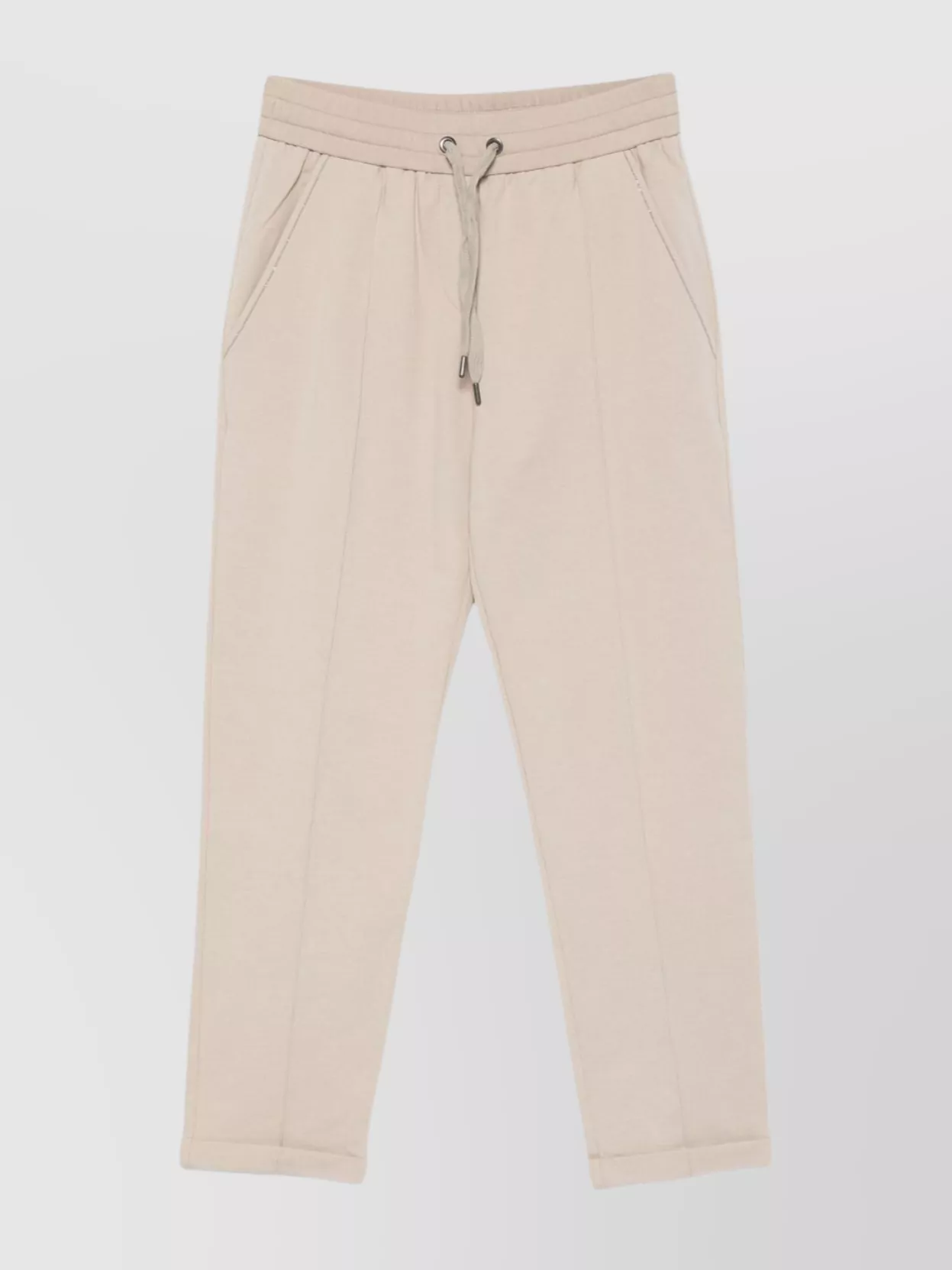 Brunello Cucinelli Cotton Sweatpants Elastic Waistband In Neutral