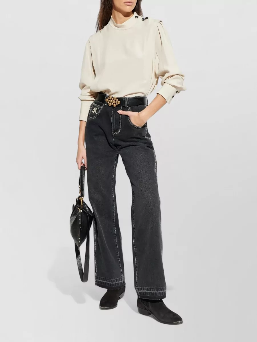 Isabel Marant Jeyda Trousers Belt Loops Contrast Stitching
