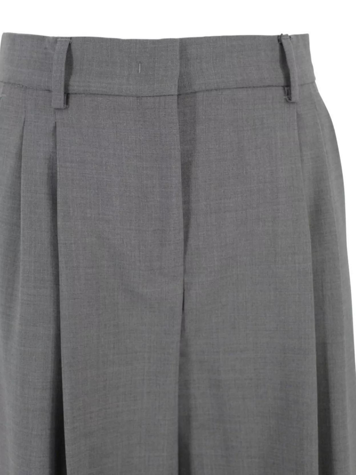 Weekend Max Mara Wide Leg Tailored Trousers With Belt Loops In Gray