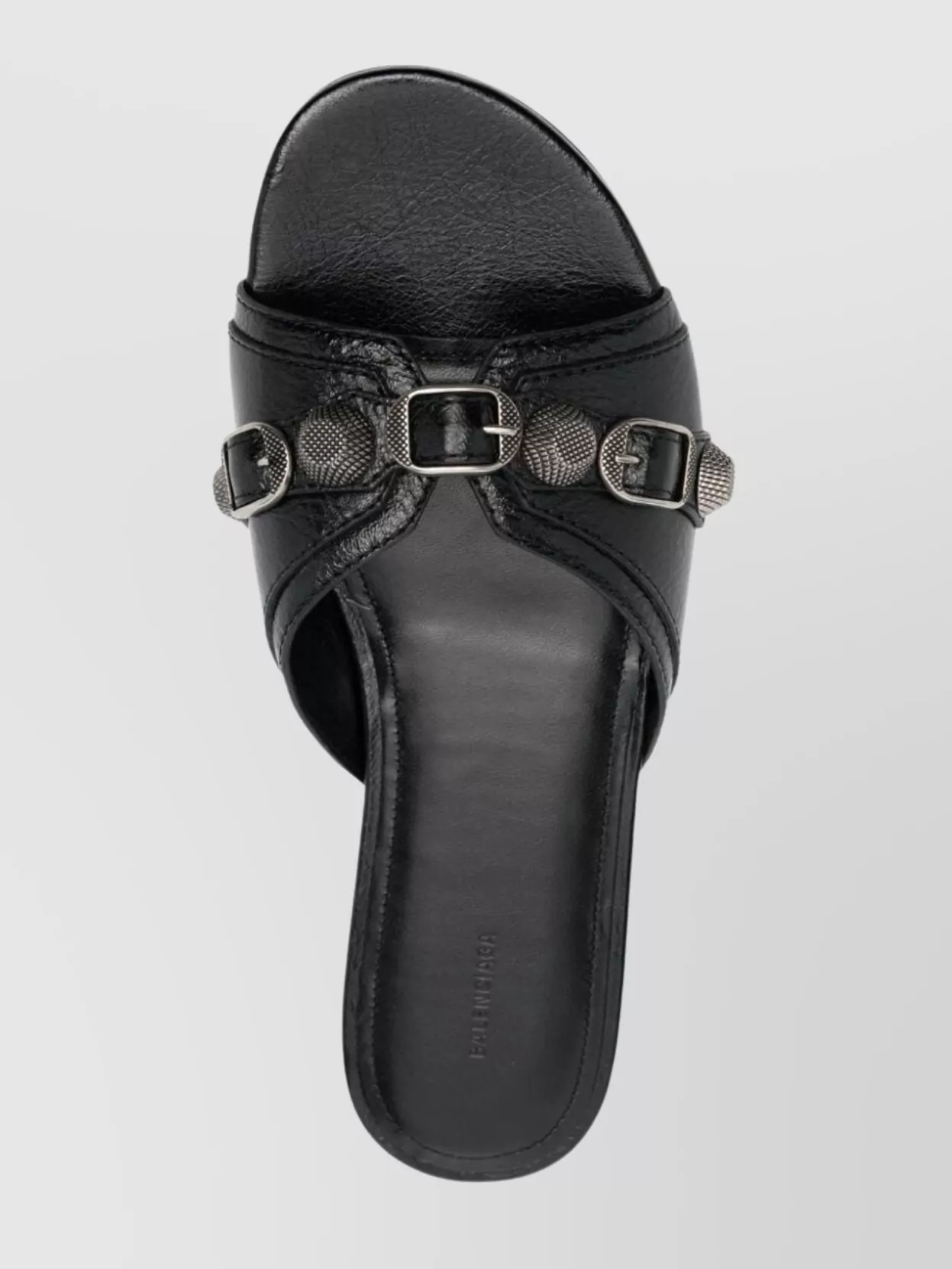 Balenciaga Leather Sandals With Buckle And Studs
