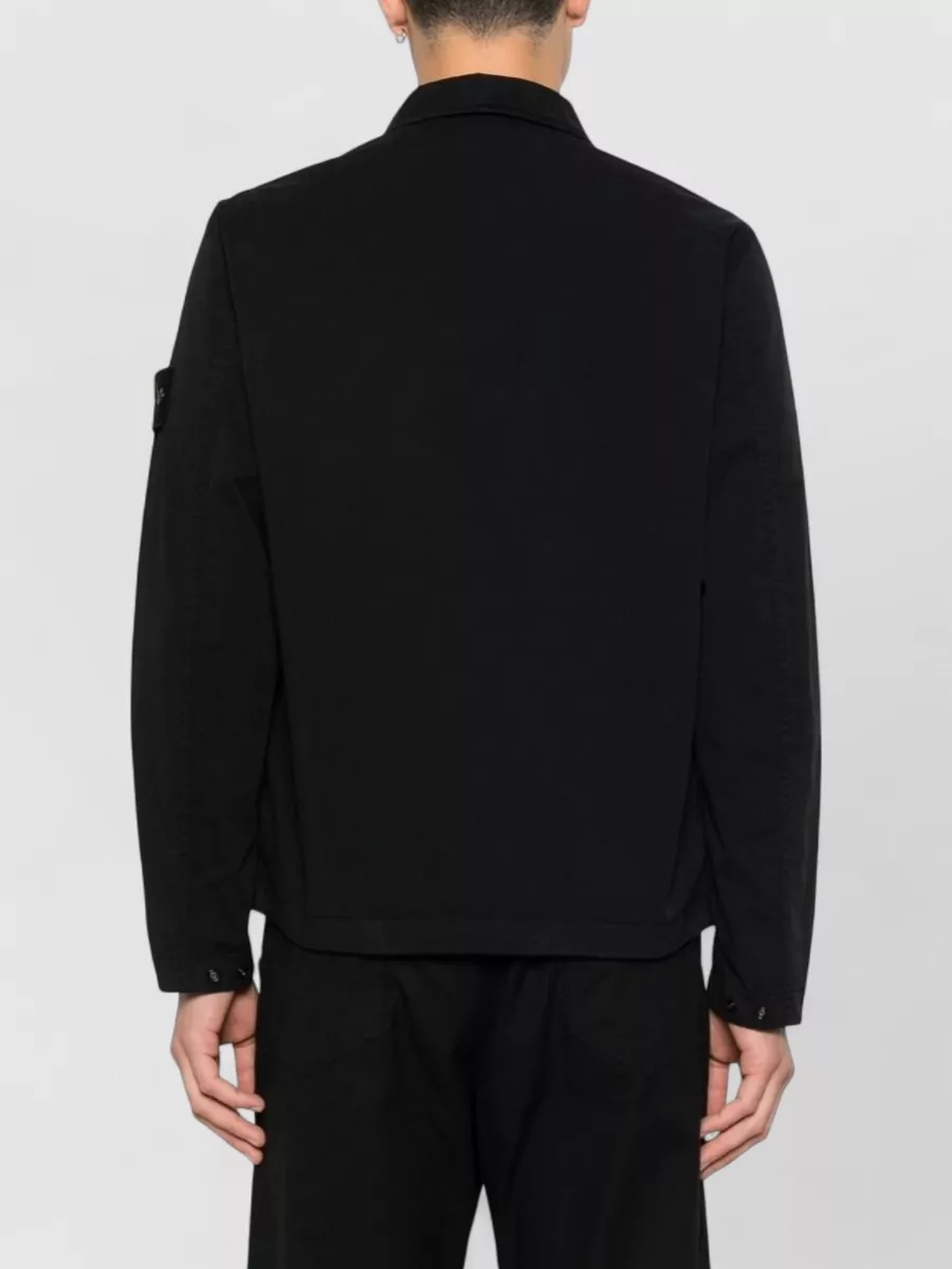 Stone Island Short Jacket Chest Pocket Long Sleeves Collar