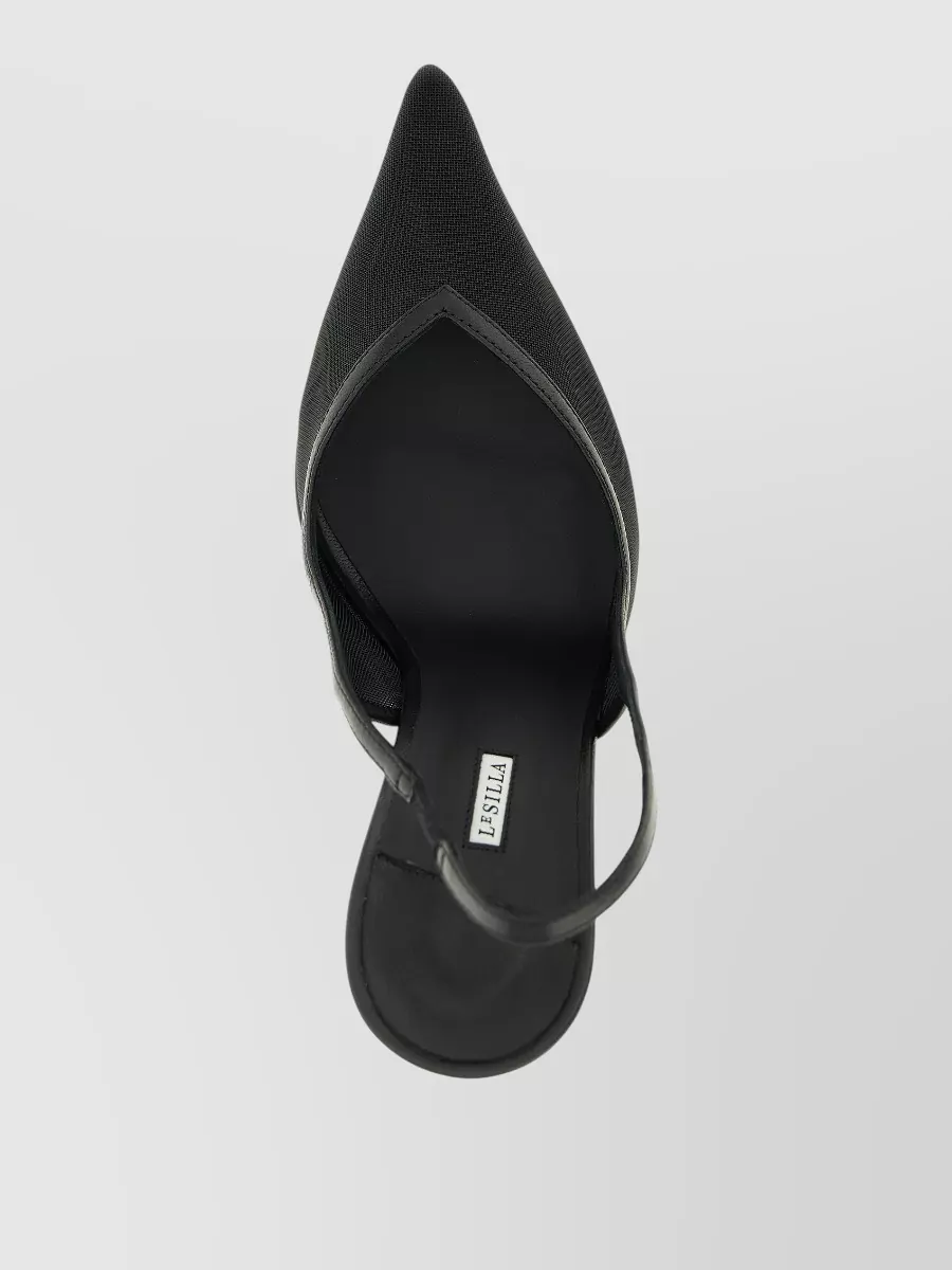 Le Silla Vivienne Mesh Slingback Pumps Pointed Toe In Black