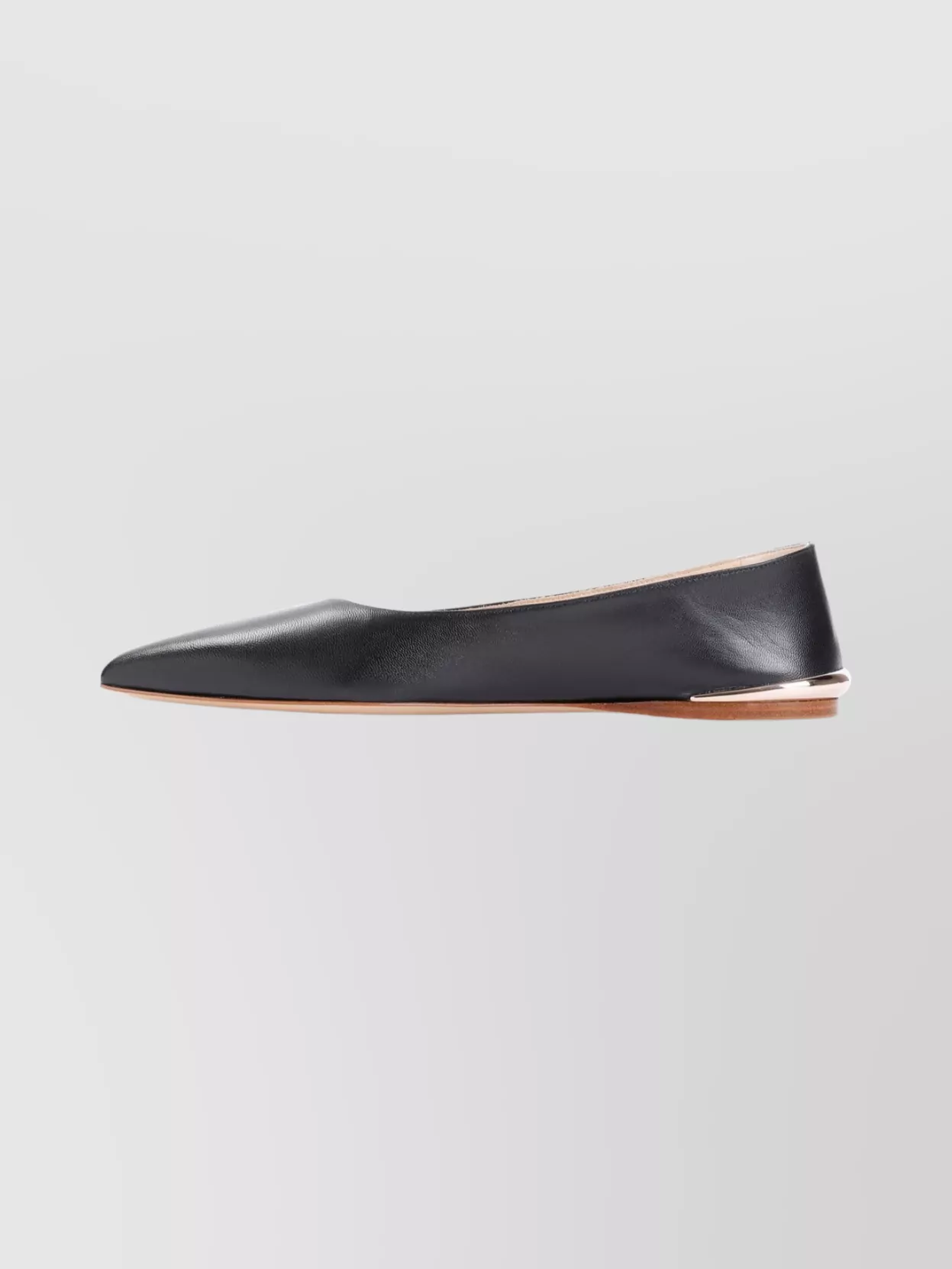 Gabriela Hearst Pointed Toe Ballerina Shoes With Metallic Accent In Black