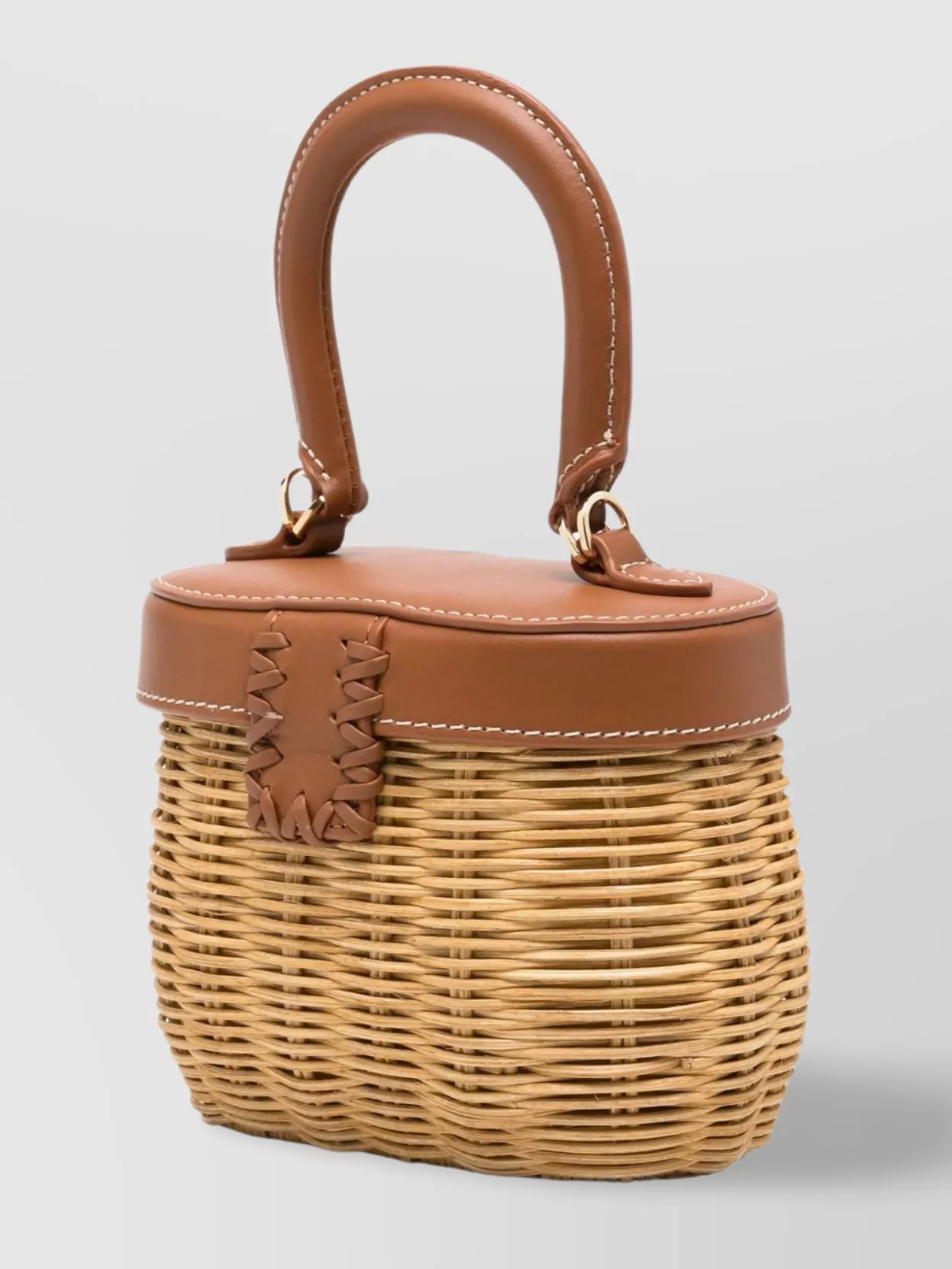 Self-Portrait Bow Detail Wicker Basket Bag