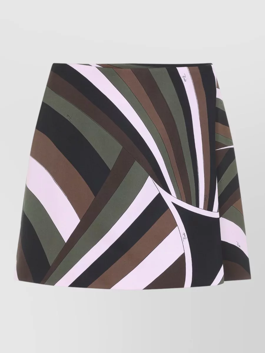 Pucci Silk Printed Wrap Mini Skirt