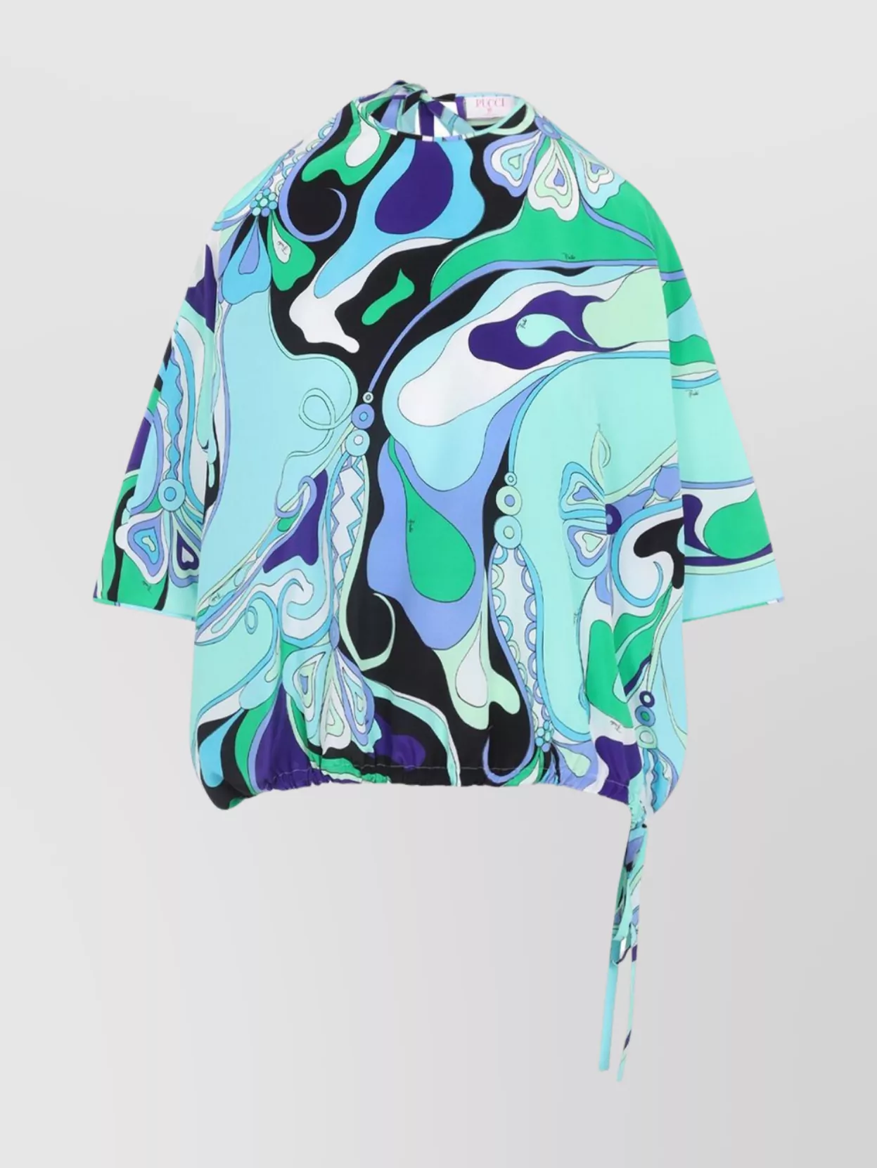 Pucci Orchidee Green And Lilac Silk Blouse