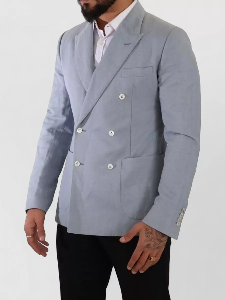 Dolce&Gabbana Linen Slim-Fit Double-Breasted Blazer