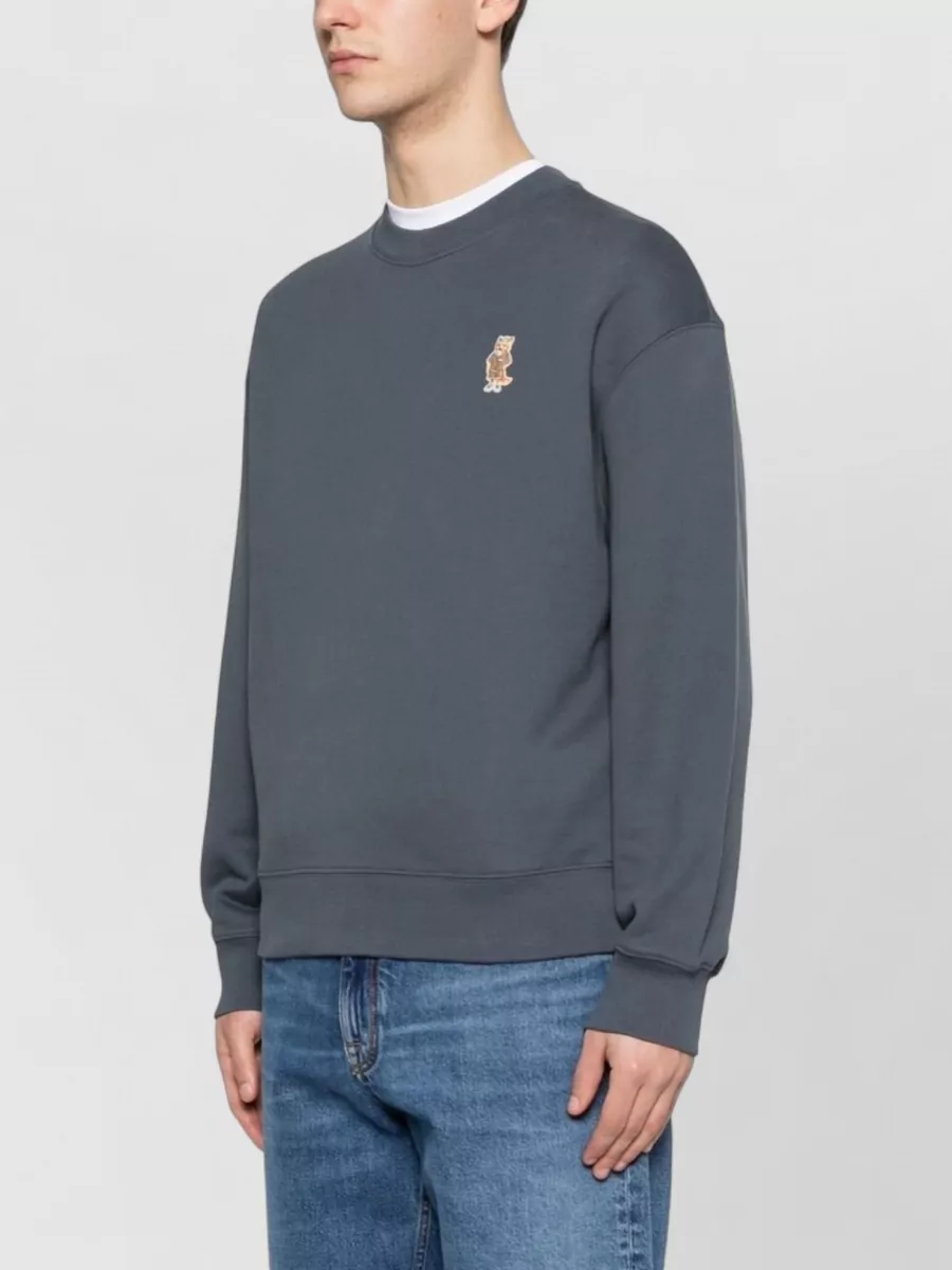 Maison Kitsuné Organic Cotton Logo-Embroidered Sweatshirt