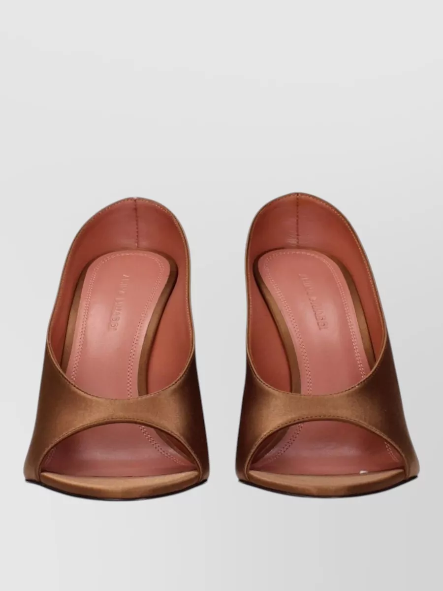 Amina Muaddi Satin High Heel Mules