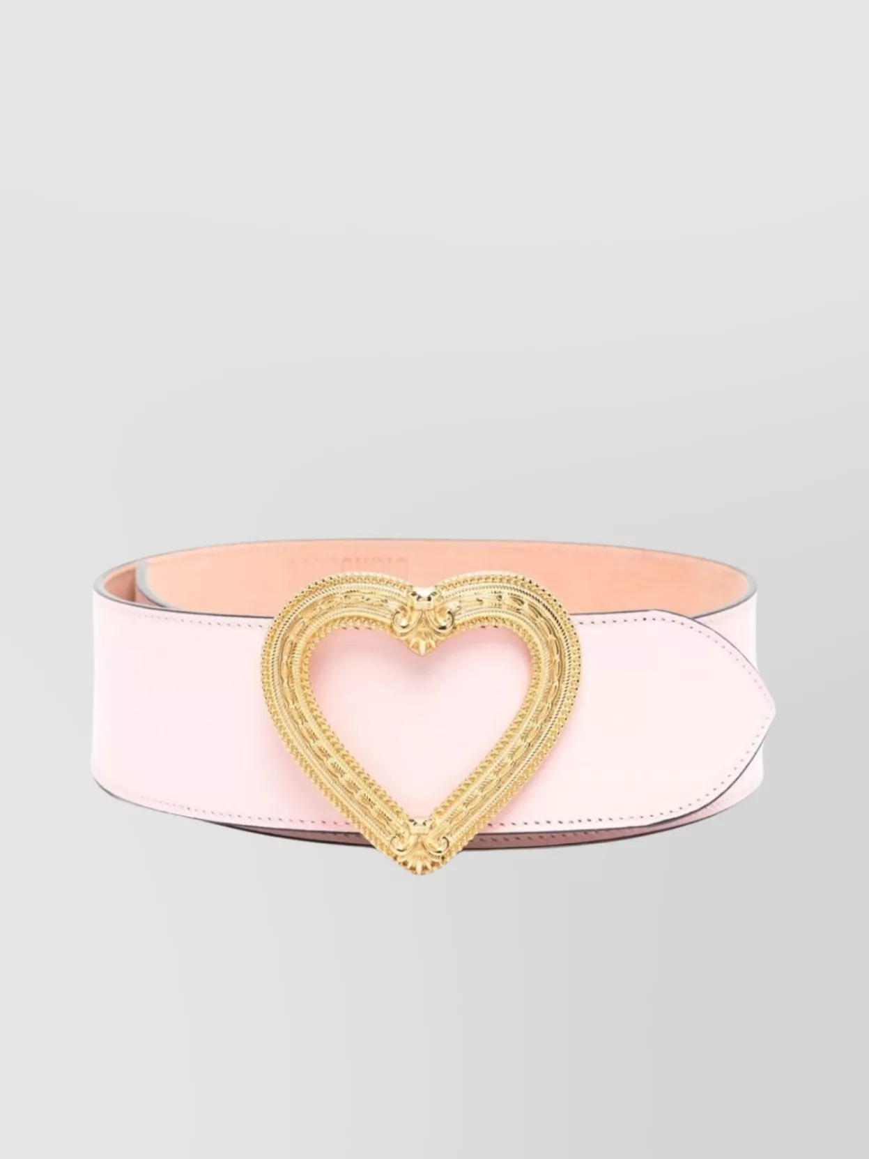 Moschino Heart-buckle Wide Leather Belt In 粉色